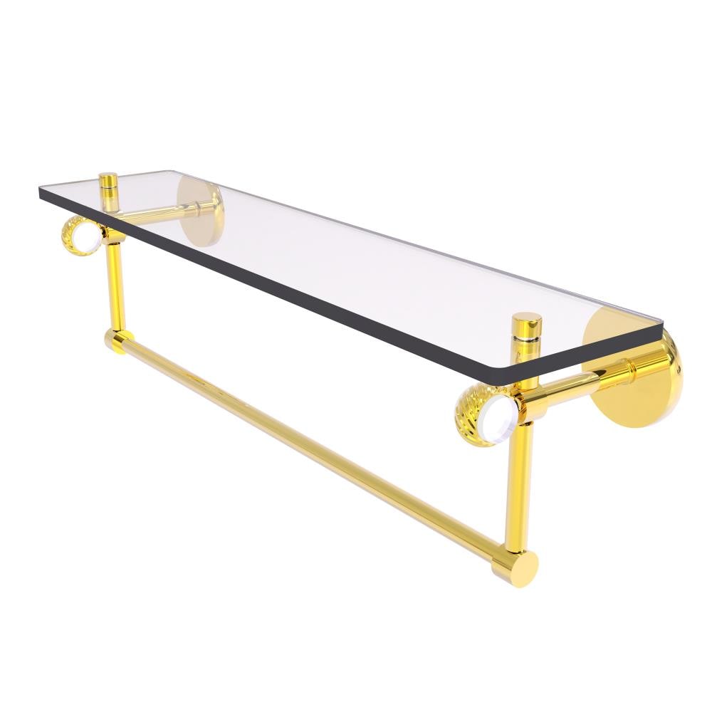Allied Brass CV-1TBT-22-PB Clearview Polished Brass Wall mount Bathroom Shelf ( 22-in x 6.2-in x 5-in )