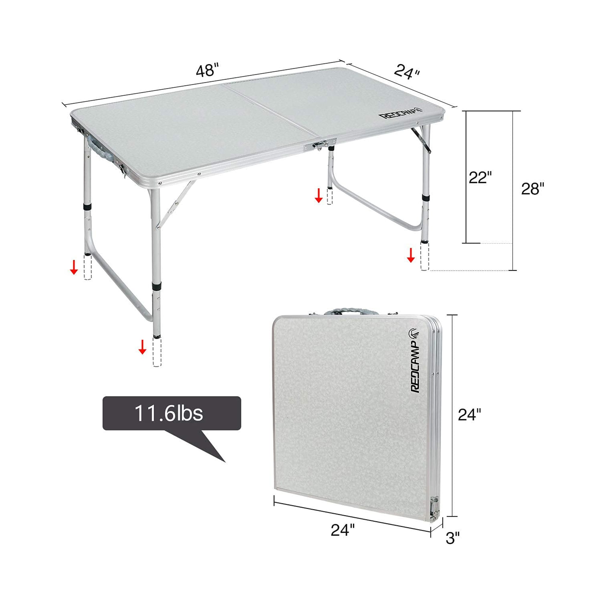 Artistiek Integreren som Wildaven 48-in Silver Cast Aluminum Rectangle Folding Picnic Table in the  Picnic Tables department at Lowes.com