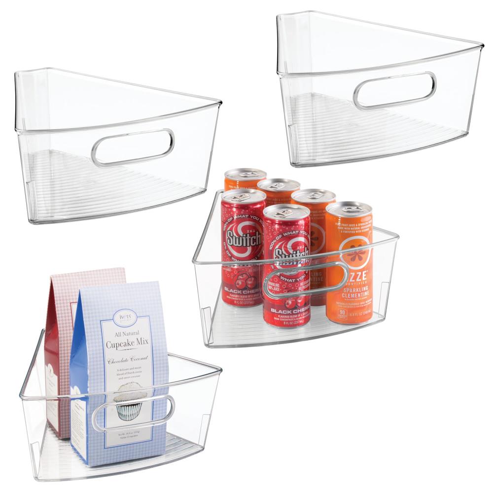 4-Pack Lazy Susan Organizer w/ Front Handle, Wedge Storage Bin Cabinet  Container - On Sale - Bed Bath & Beyond - 35453096