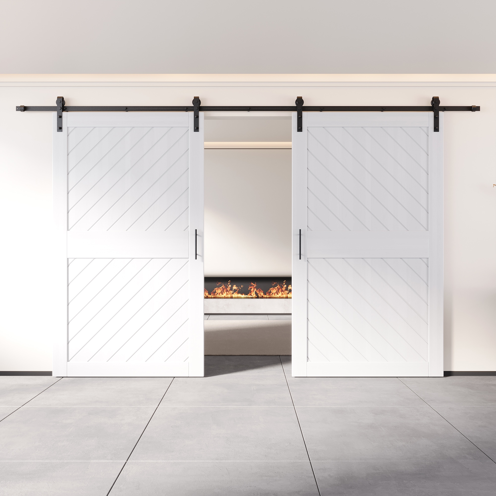 HOMACER YT2H216C-XT1-4884-WH Barn-Doors - View #8