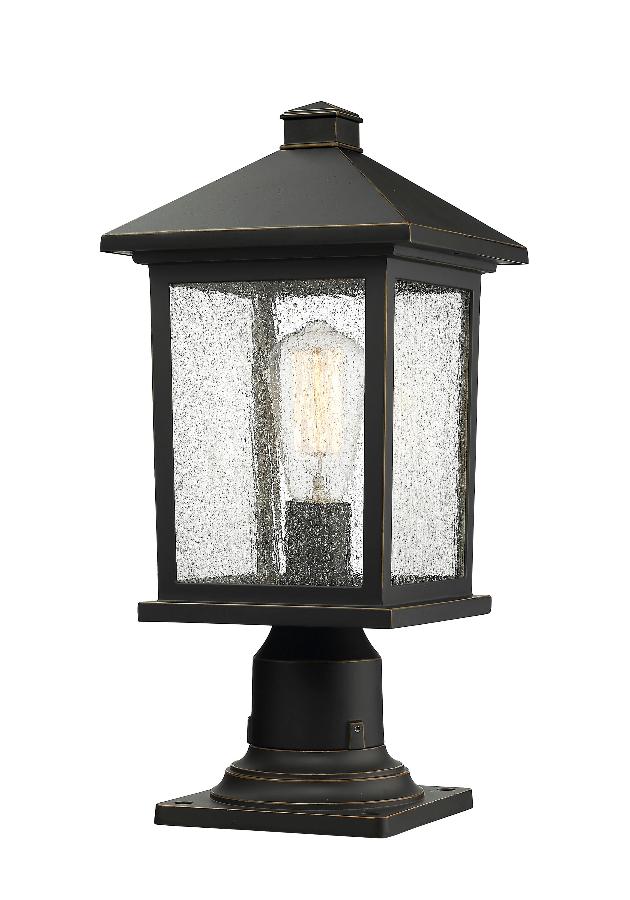 Z-Lite 531PHMR-533PM-ORB Portland 17.75-in Oil Rubbed Bronze Traditional Outdoor Pier mount