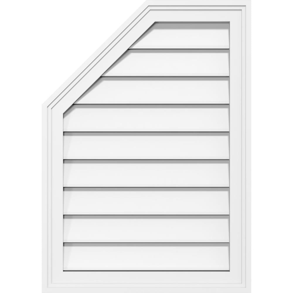 Ekena Millwork GVPOL22X3602SF 22-Inches x 36-Inches Off-white Octagon PVC Gable Louver Vent