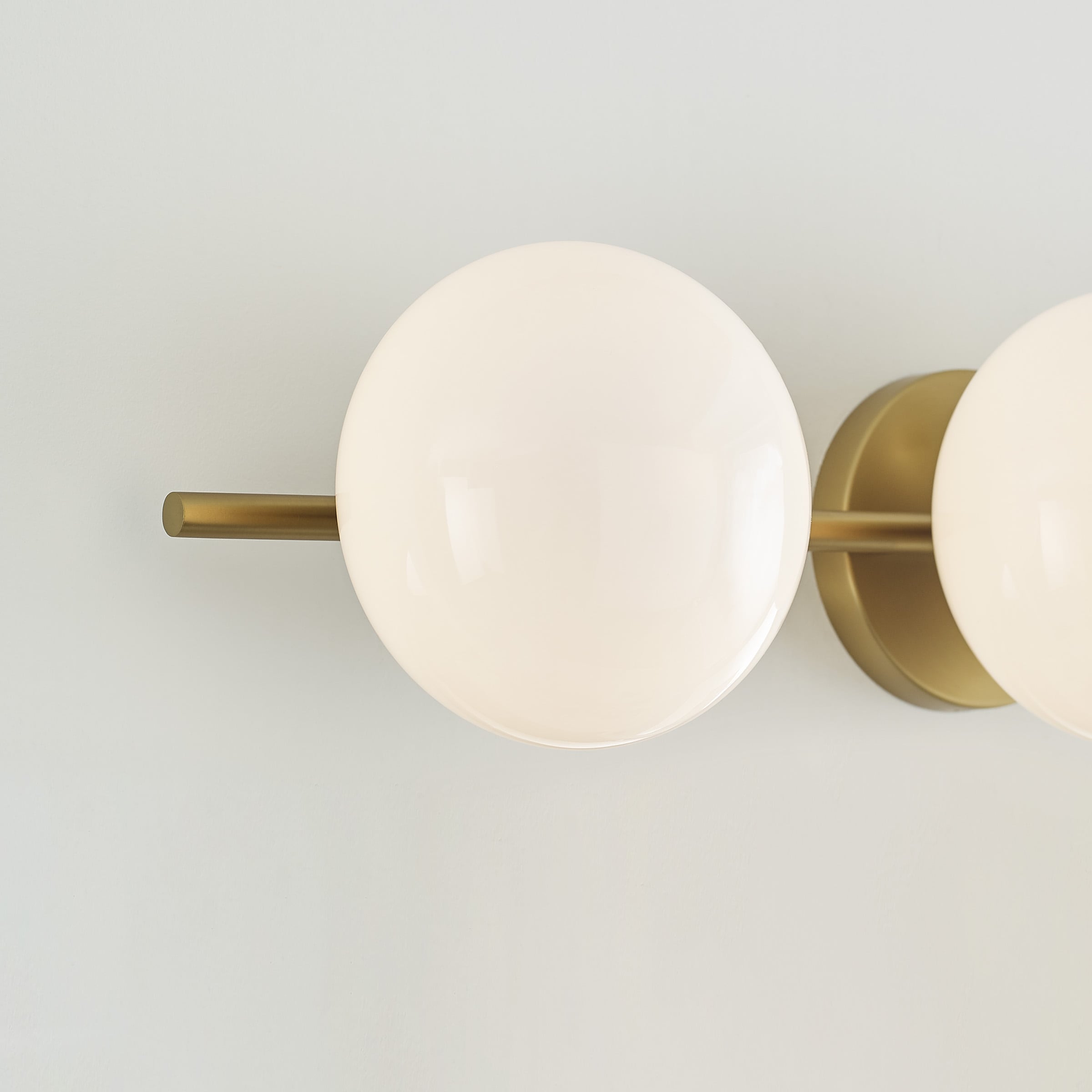 Burnished Brass and Milk White Glass 3-Light Vanity Fixture