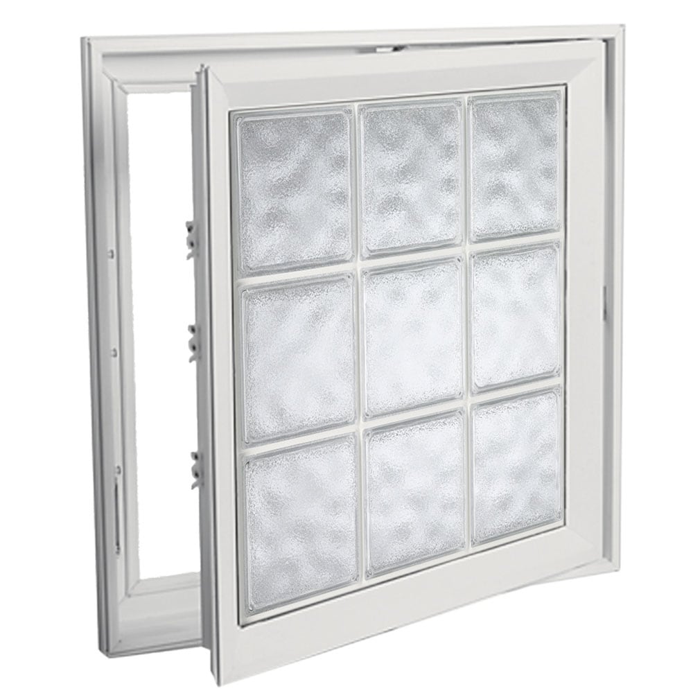 Hy-Lite 8CSUS2145WHGRH Frosted 21-1/2-in x 45-1/2-in x White Right-Handed Vinyl Casement Window Tempered Glass with Grids ( Full Screen Included )