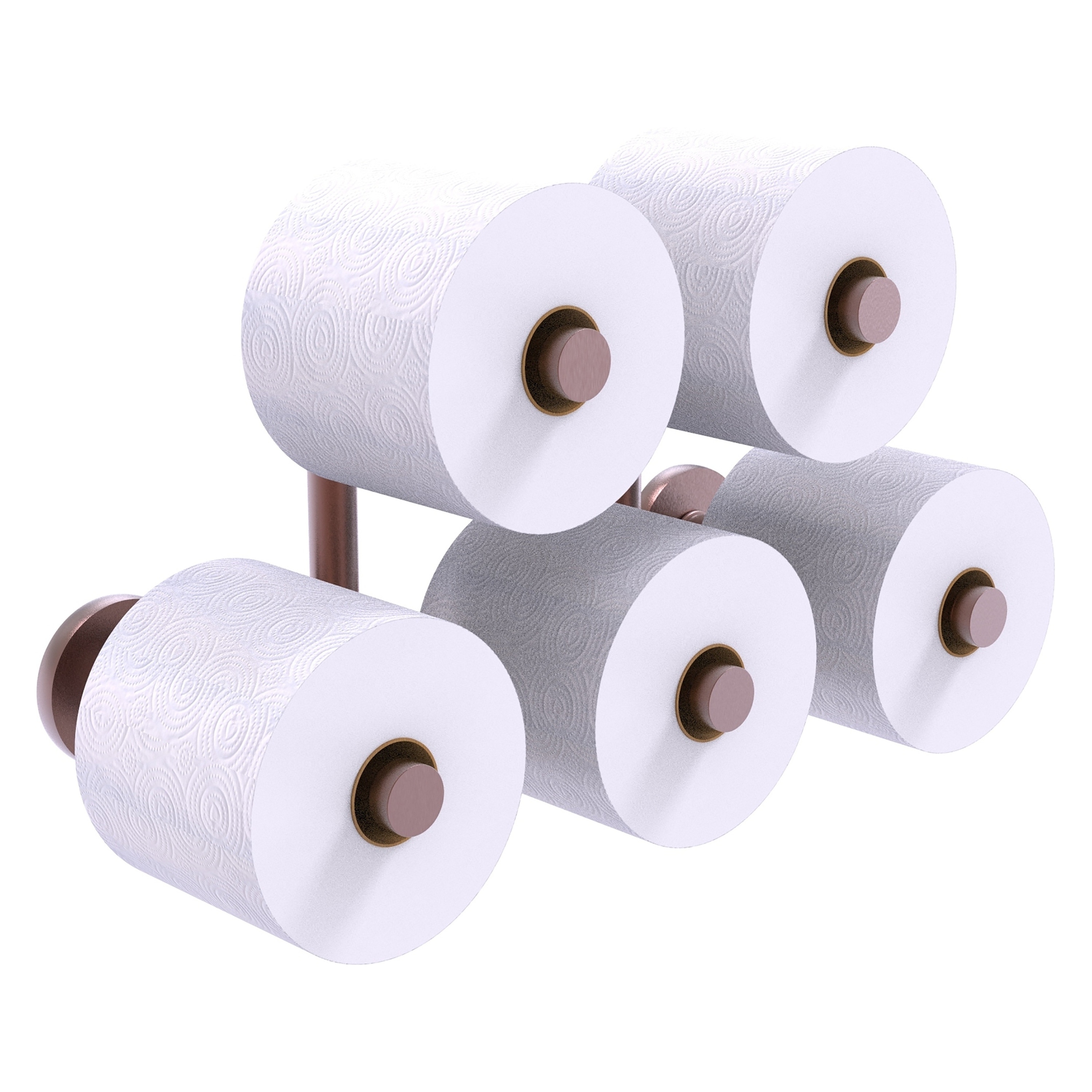Allied Brass P1000-24-5-CA Prestige Skyline Antique Copper Wall mount Double post Toilet Paper Holder 5 -Rolls