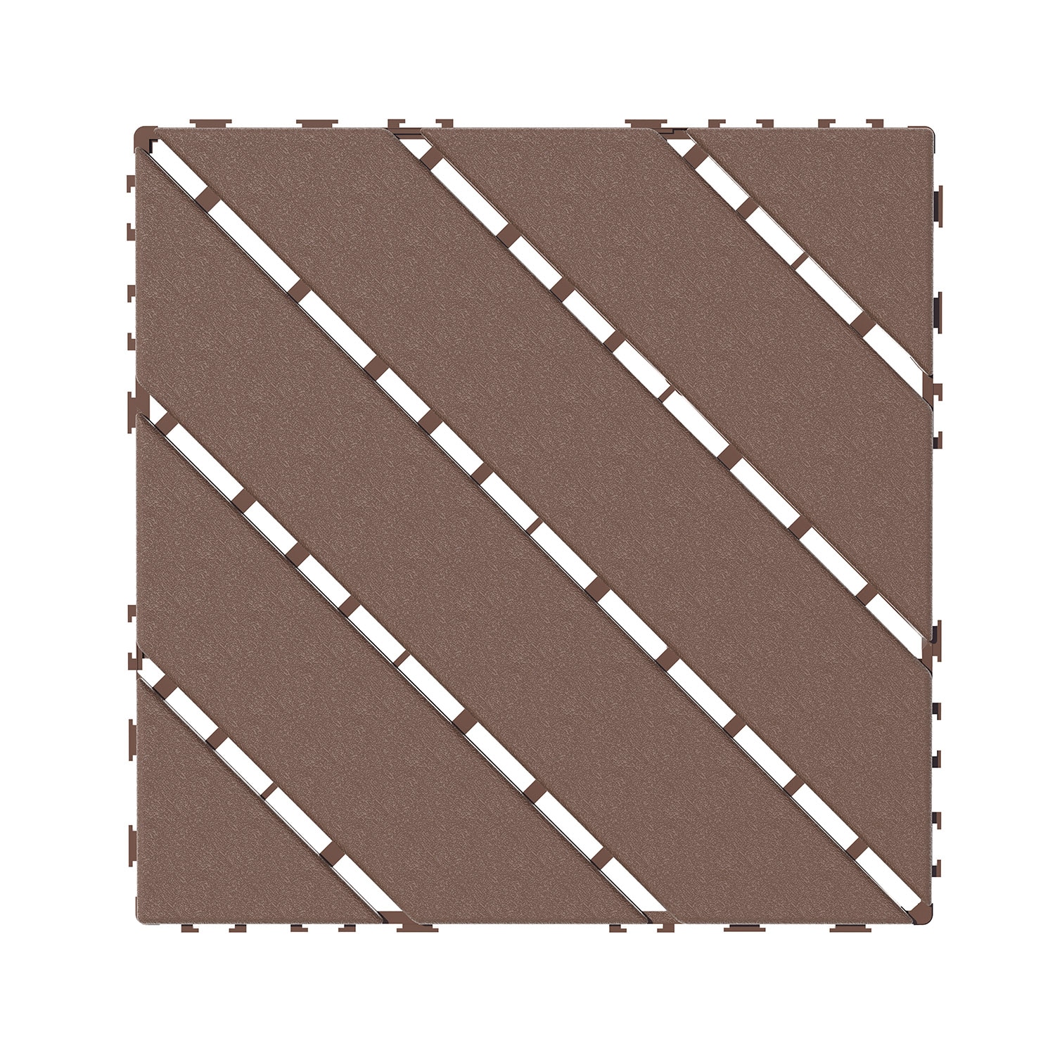 Bybafun 12-in x 12-in 60-Pack Gray Prefinished Vinyl/Plastic Deck Tile (60-sq ft)