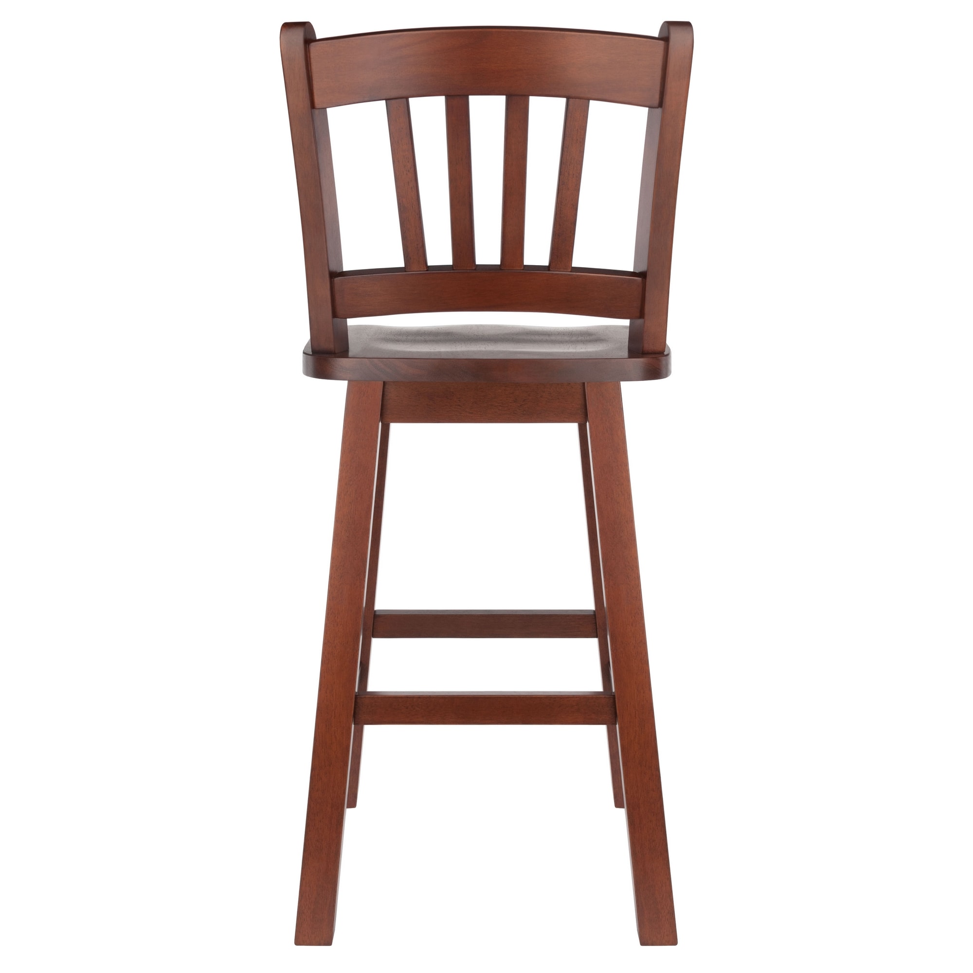 Walnut Solid Wood Swivel Seat Counter Stool, 24-Inch