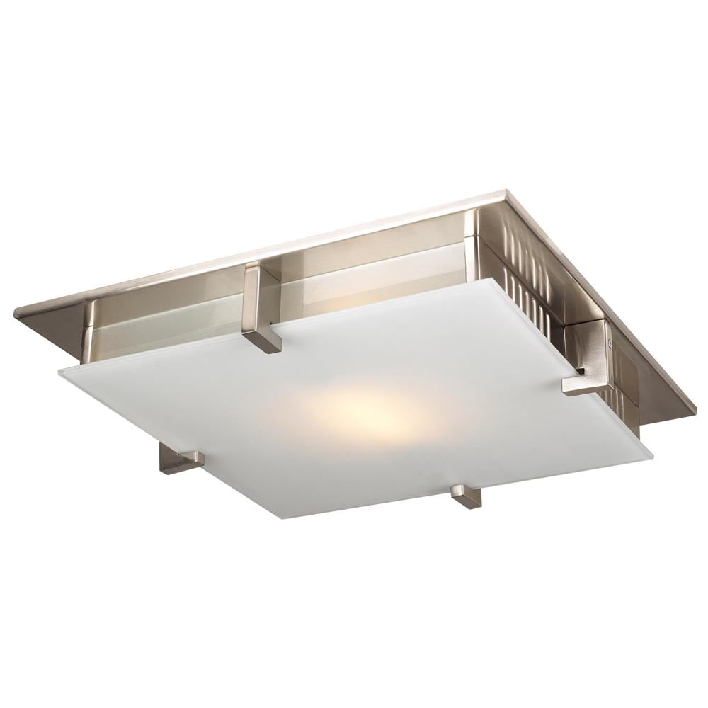 PLC Lighting 908 SN 1-Light 16-in Satin Nickel Halogen Flush Mount Light