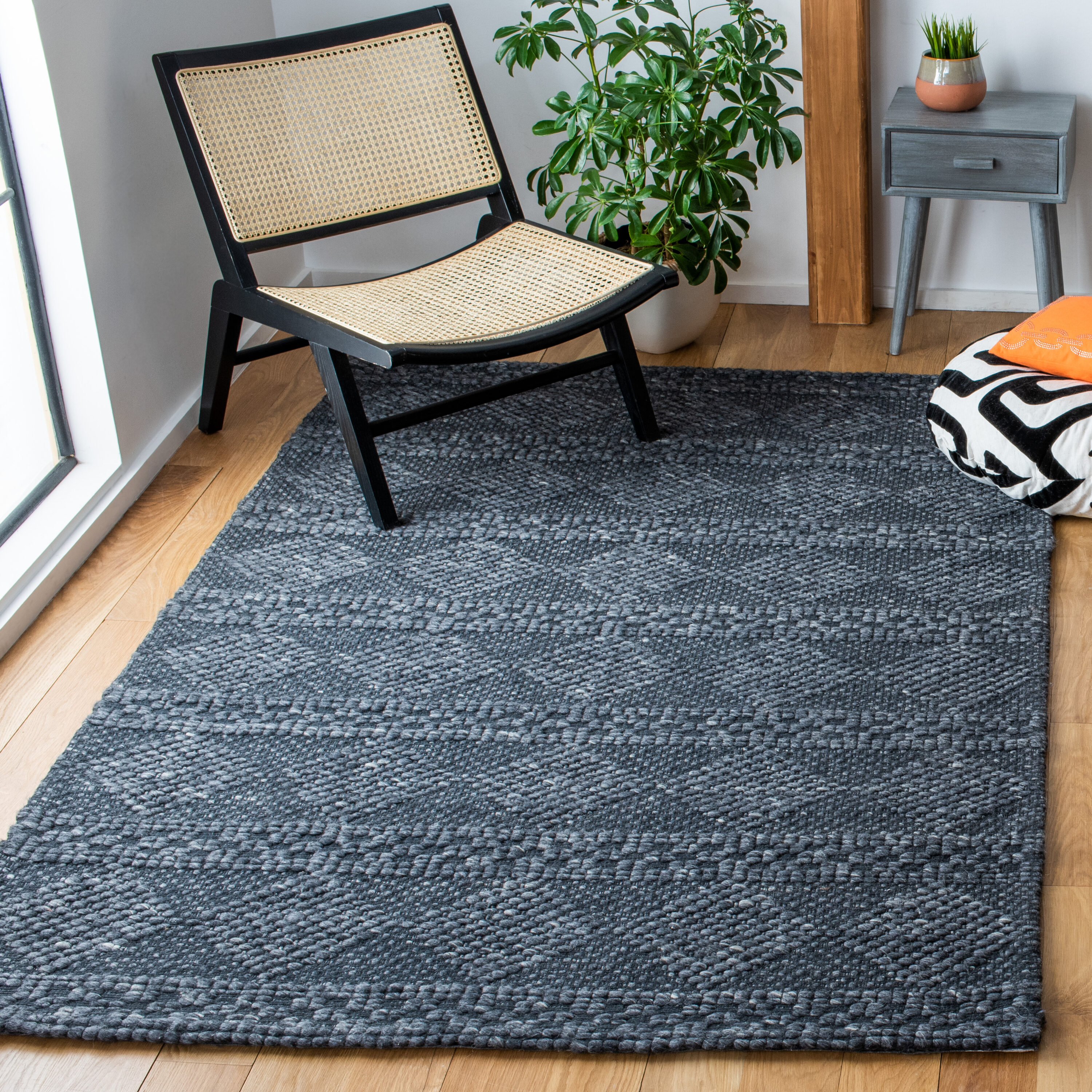  Marbella 552 Charcoal Contemporary 4ft x 6ft Small Rectangle Rug