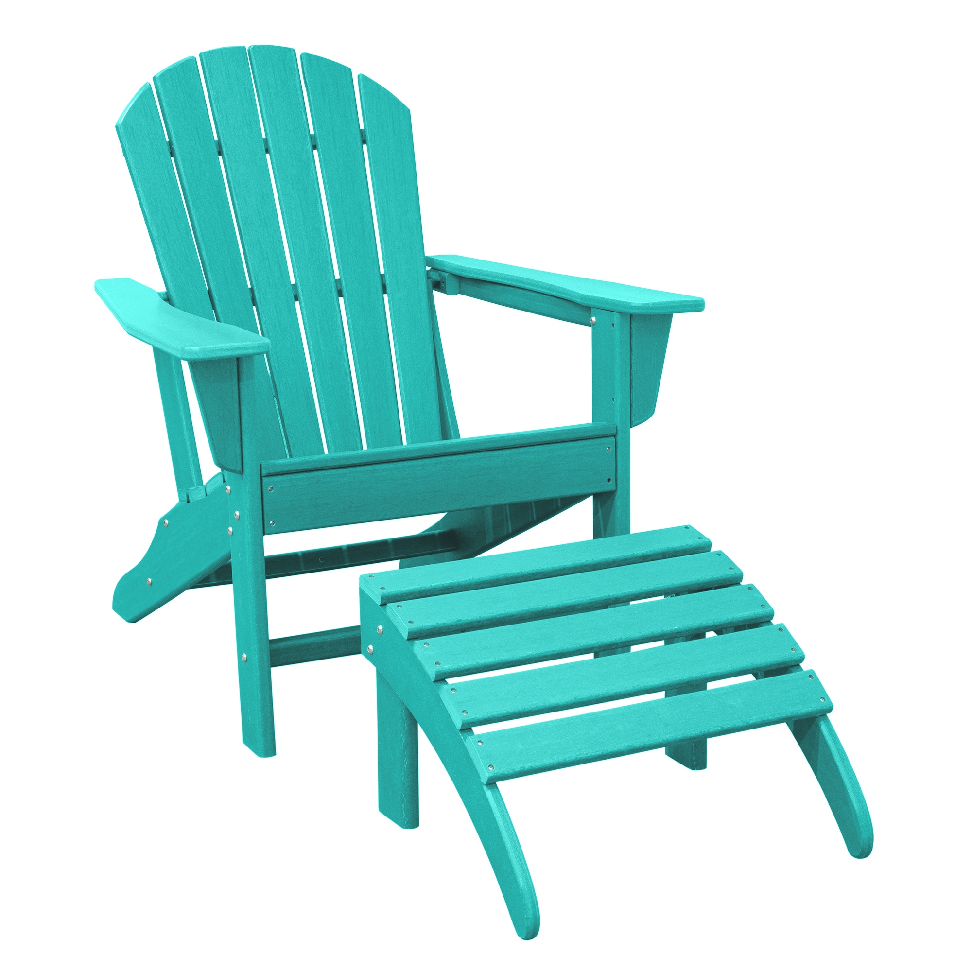 HDPE Adirondack Chair With Ottoman Set Patio Furniture At Lowes Com   62402284 