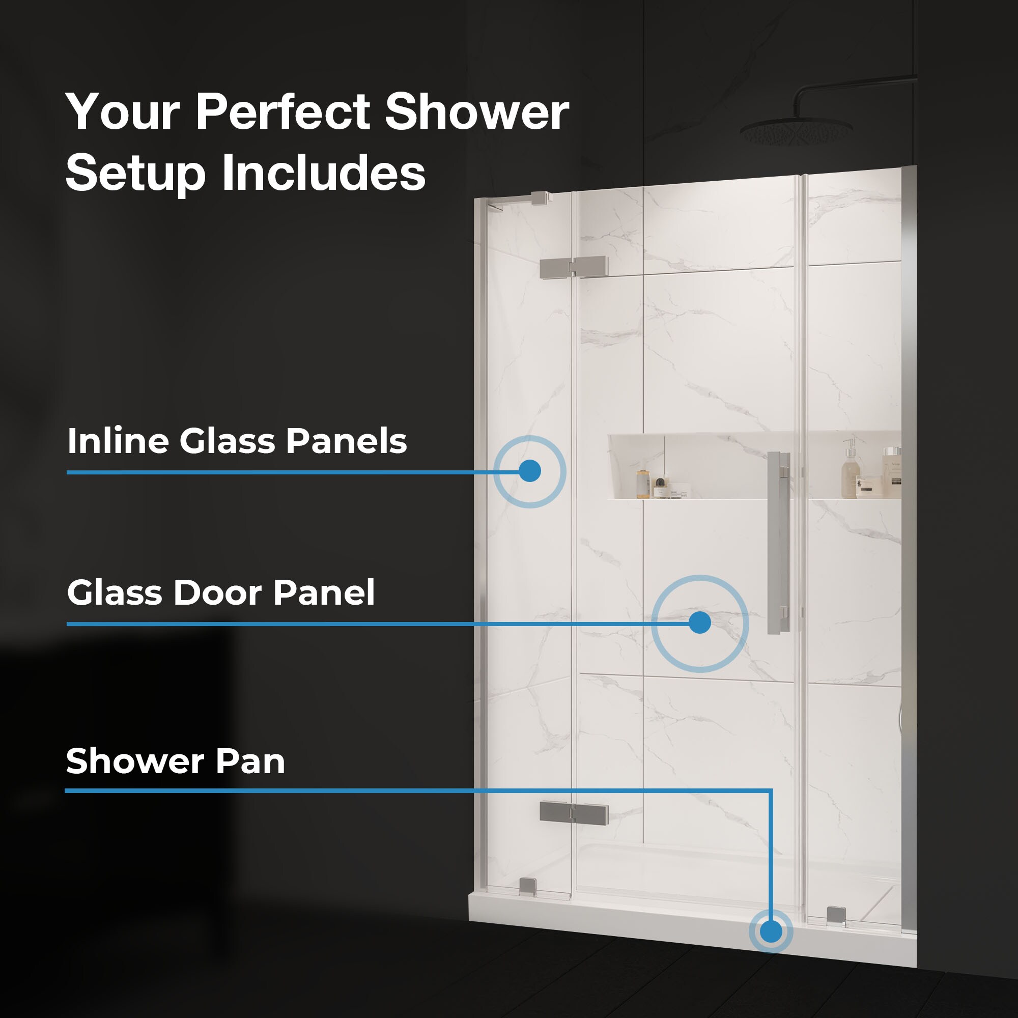 OVE Decors 15SKC-TAMP48-BLK Alcove-Shower-Kit - View #14