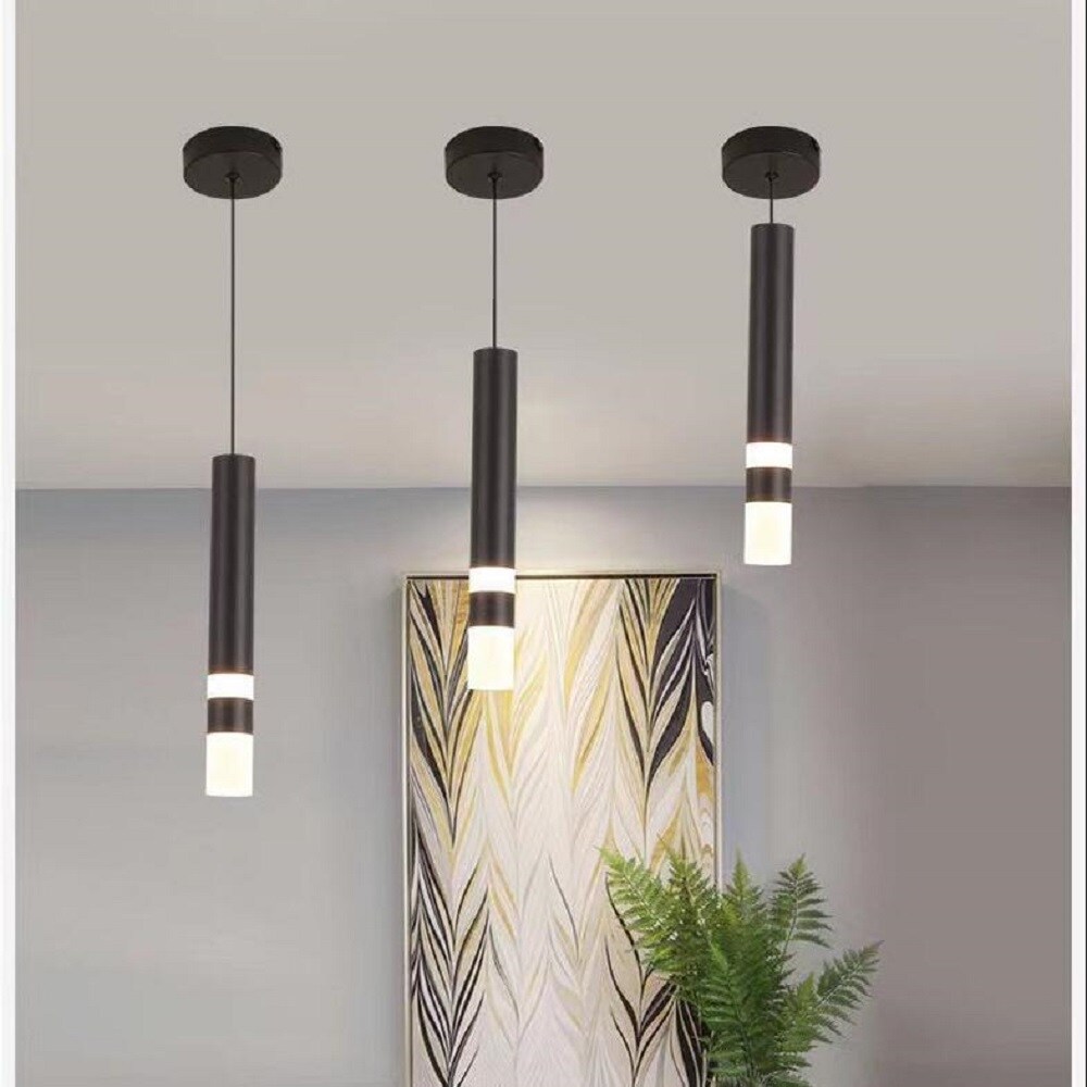 LamQee Pendant Light 3-Light Black Modern/Contemporary Cylinder LED ...