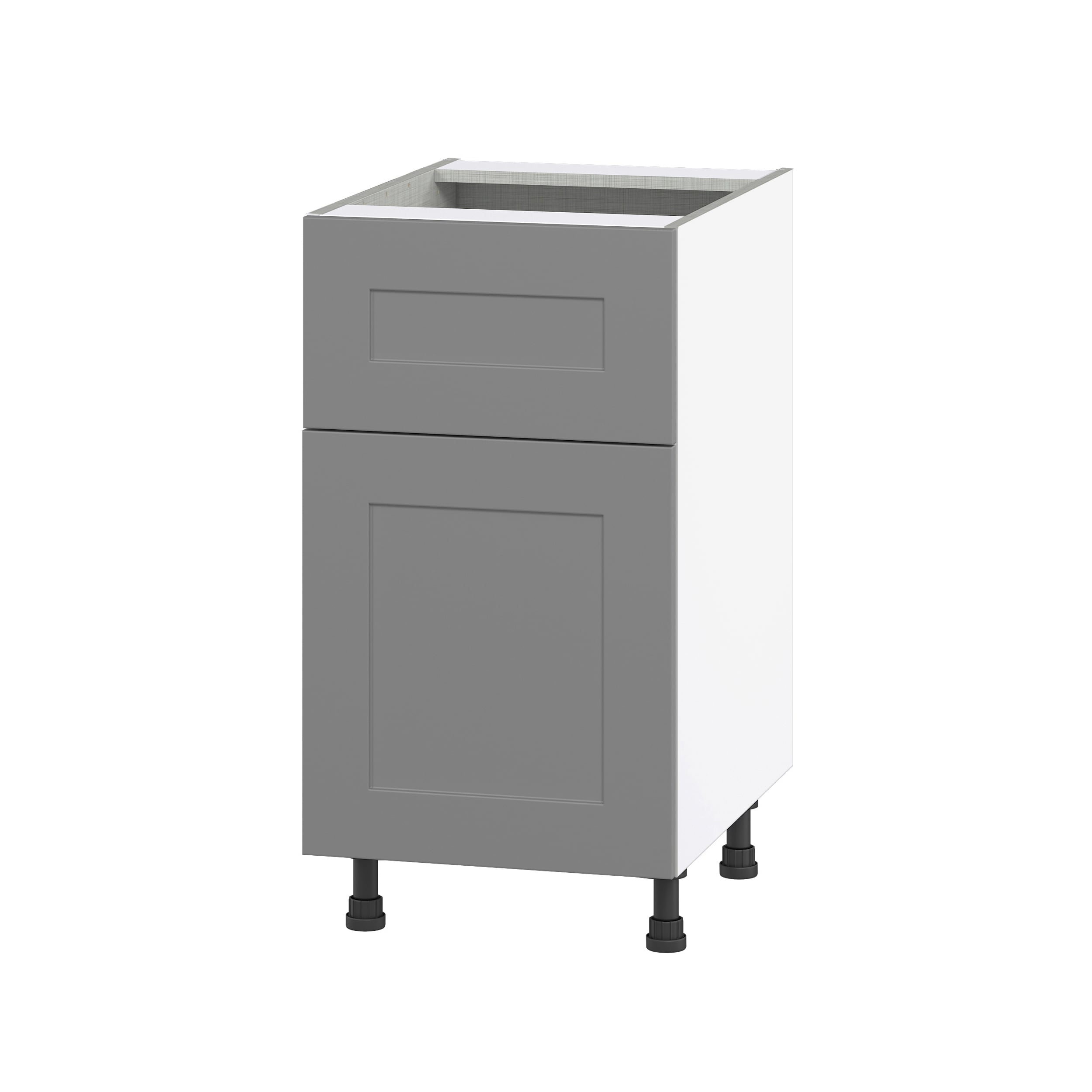 Hugo&Borg Beaumont 18-in W x 34.5-in H x 24-in D Slate Gray 1-Drawer Base Fully Assembled Cabinet (Recessed Panel Shaker Door Style)