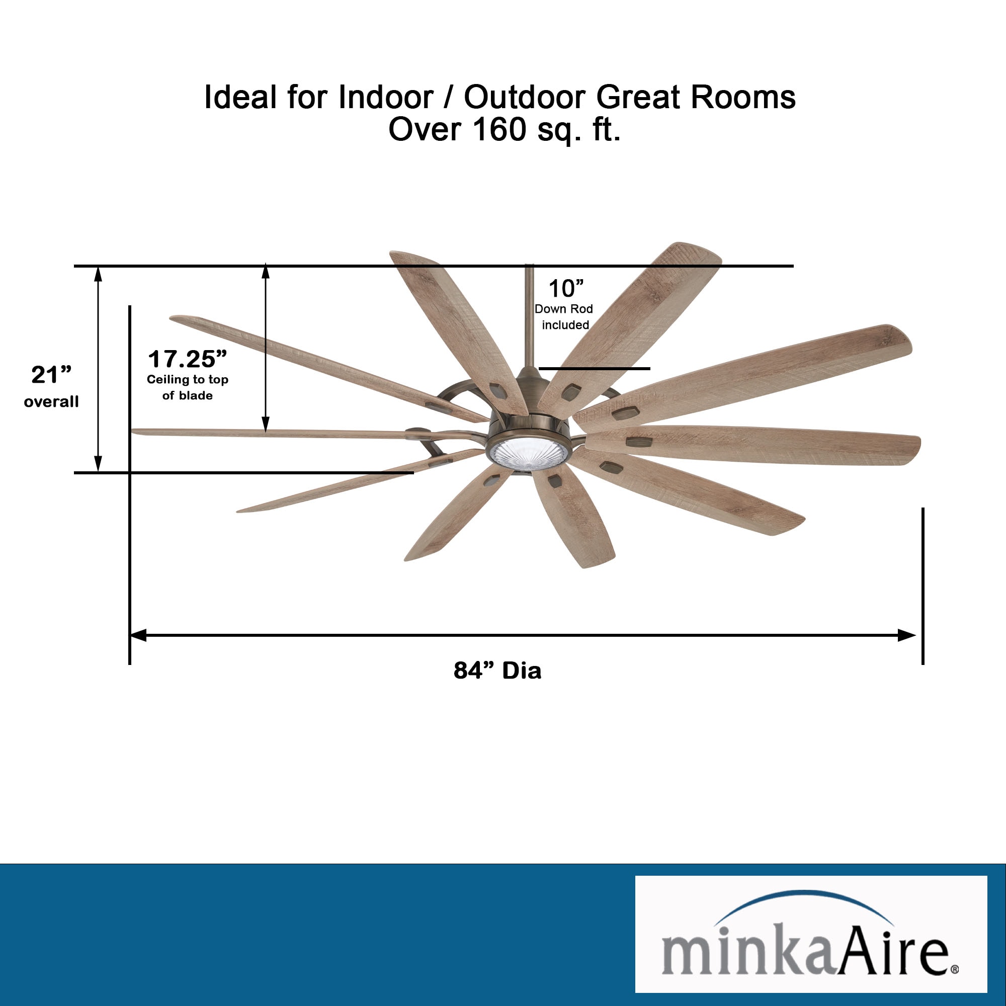 Minka Aire Barn H2O 84-in Heirloom Bronze with Barnwood Blades ...