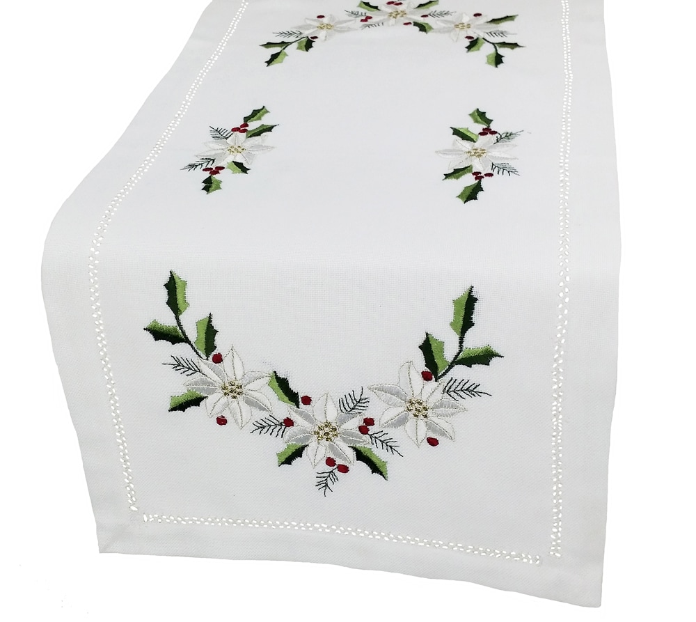 XIA Home Fashions XD680361228 12-Inches Tabletop Decoration Poinsettia Christmas Decor