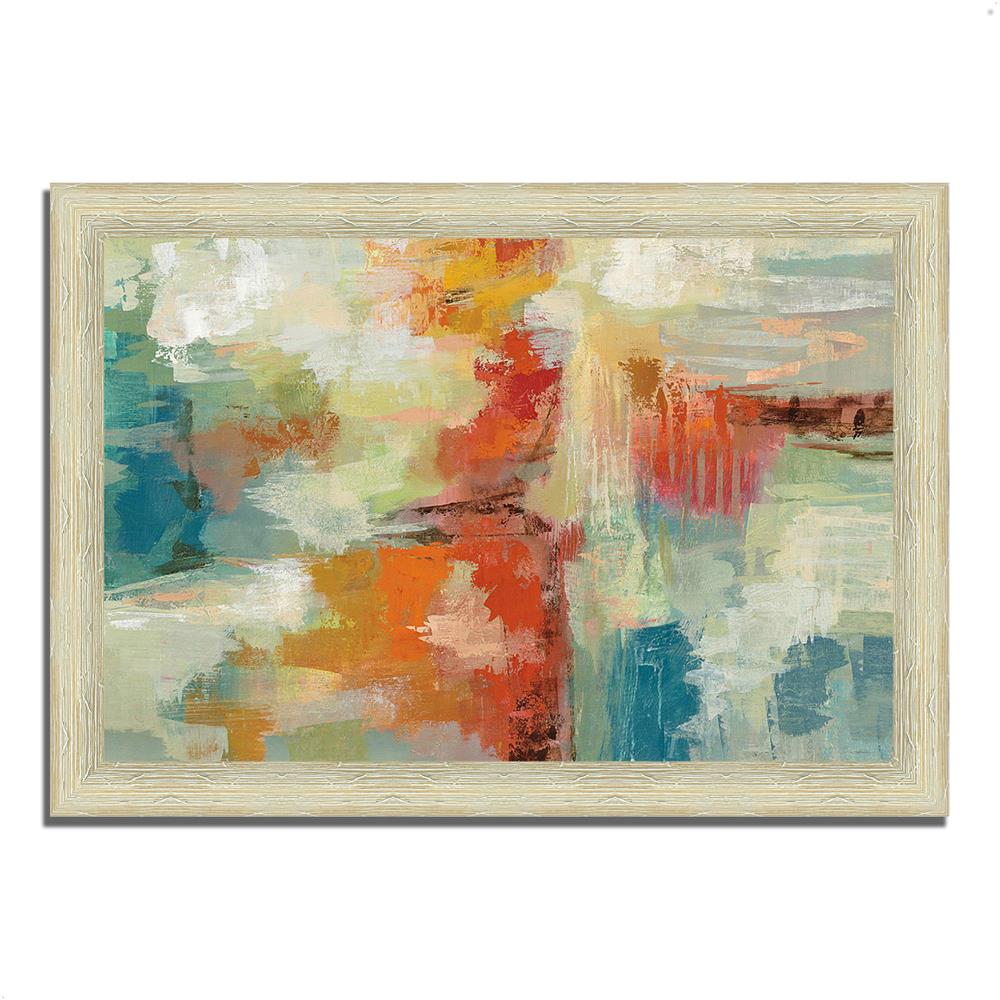 Tangletown Fine Art White Wood Framed 26-in H x 36-in W Abstract Paper ...