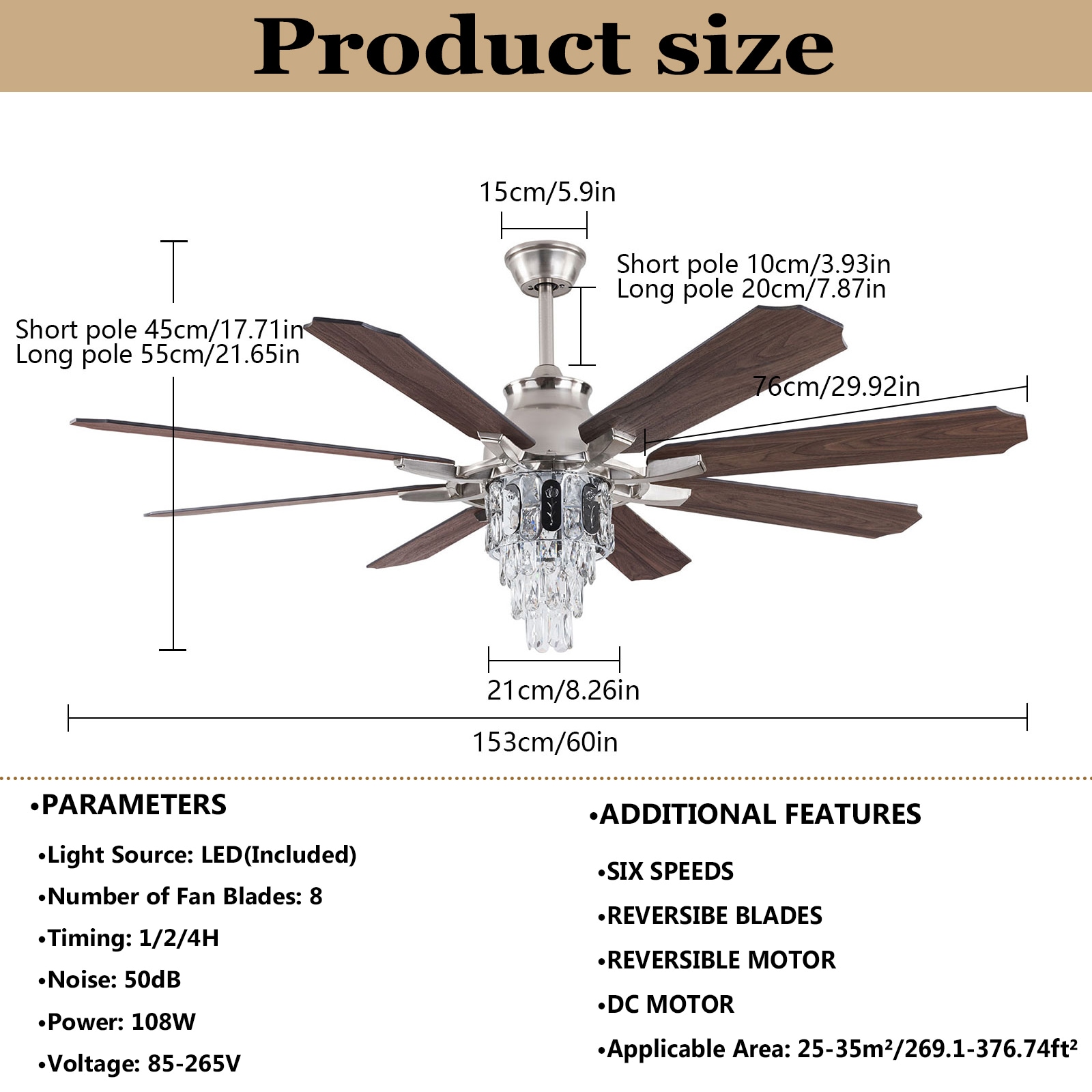 Oukaning JZUCOD-01160099 Ceiling-Fans - View #4