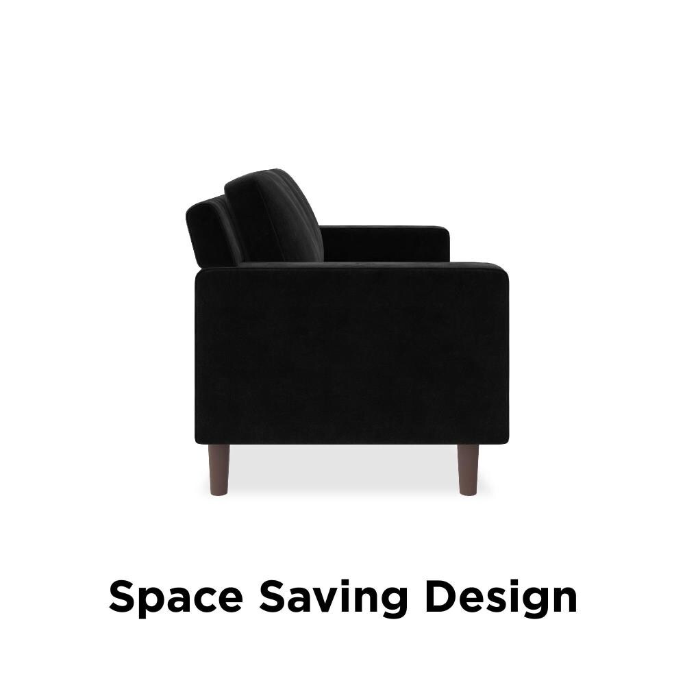 DHP Brynn 55-in Modern Black Velvet 2-seater Loveseat in the Couches ...