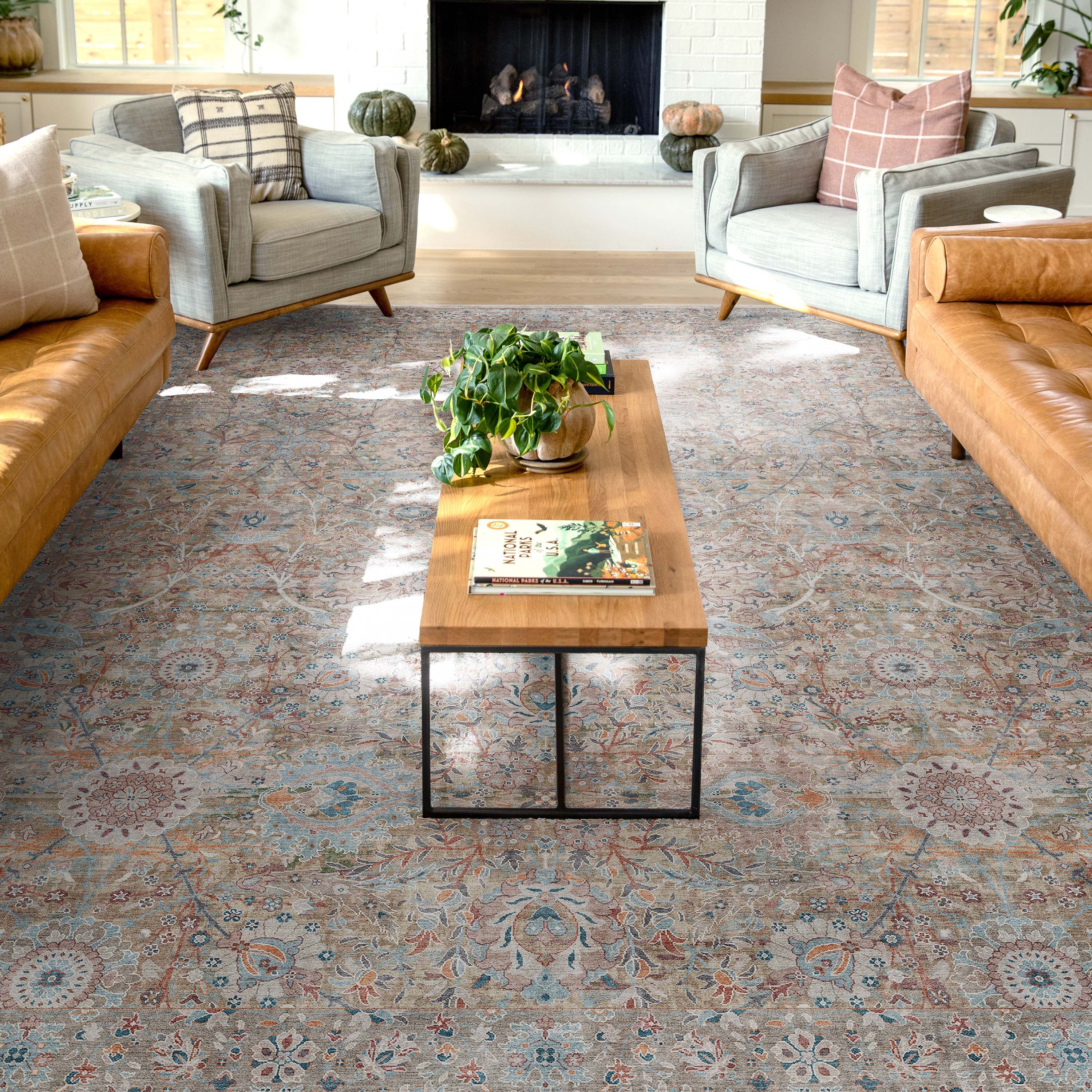 Well Woven W-AS-03A-3 2 x 3 (ft) Flatweave Polyester Blue Rectangular Indoor Medallion Vintage Area rug