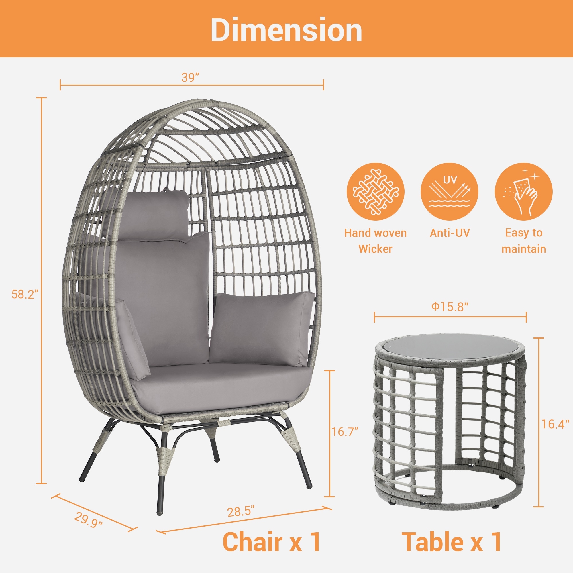 SANSTAR L-JDC63LY-AC Patio-Conversation-Sets - View #2