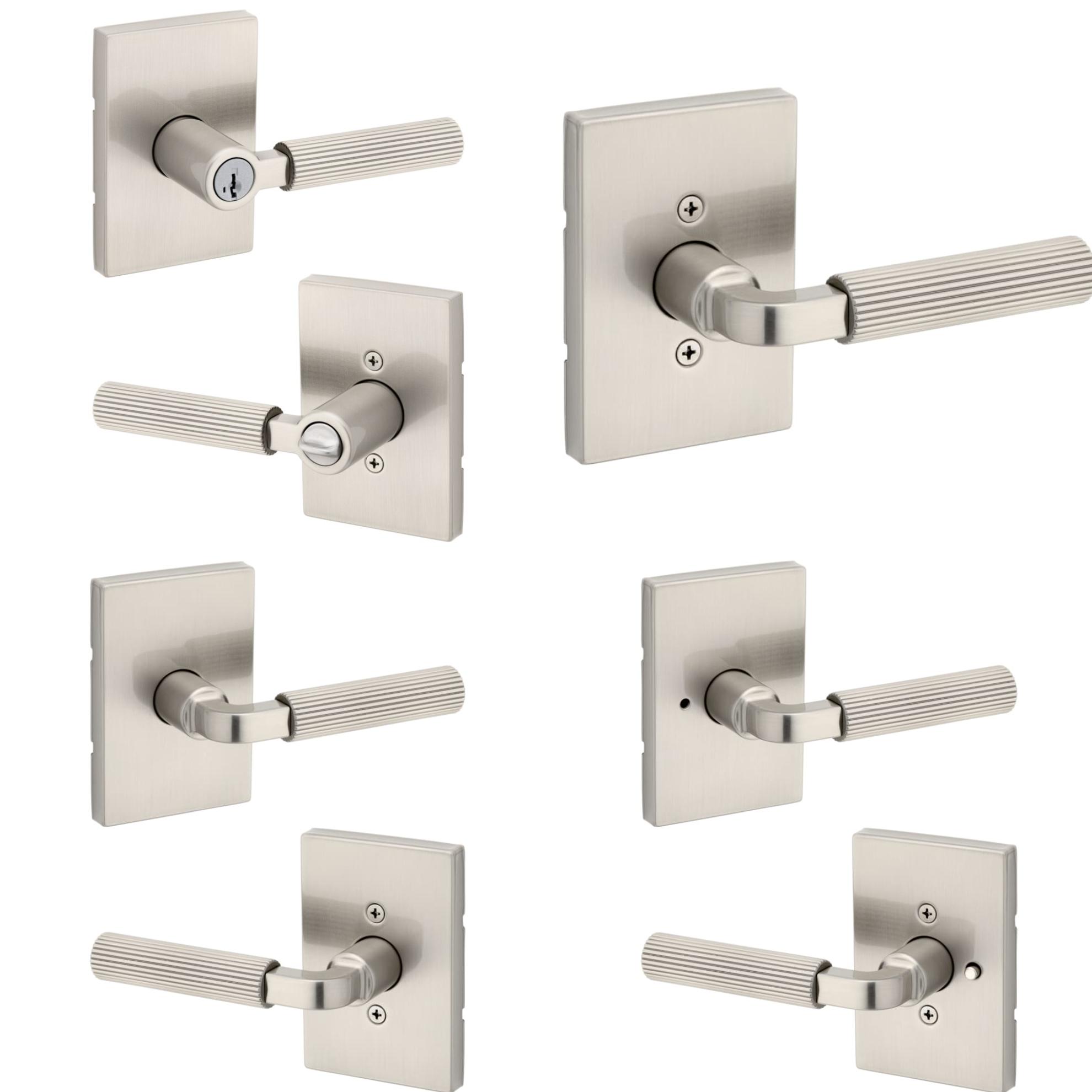 Kwikset Signature Series  Mirada Reeded Satin Nickel Door Handles Collection