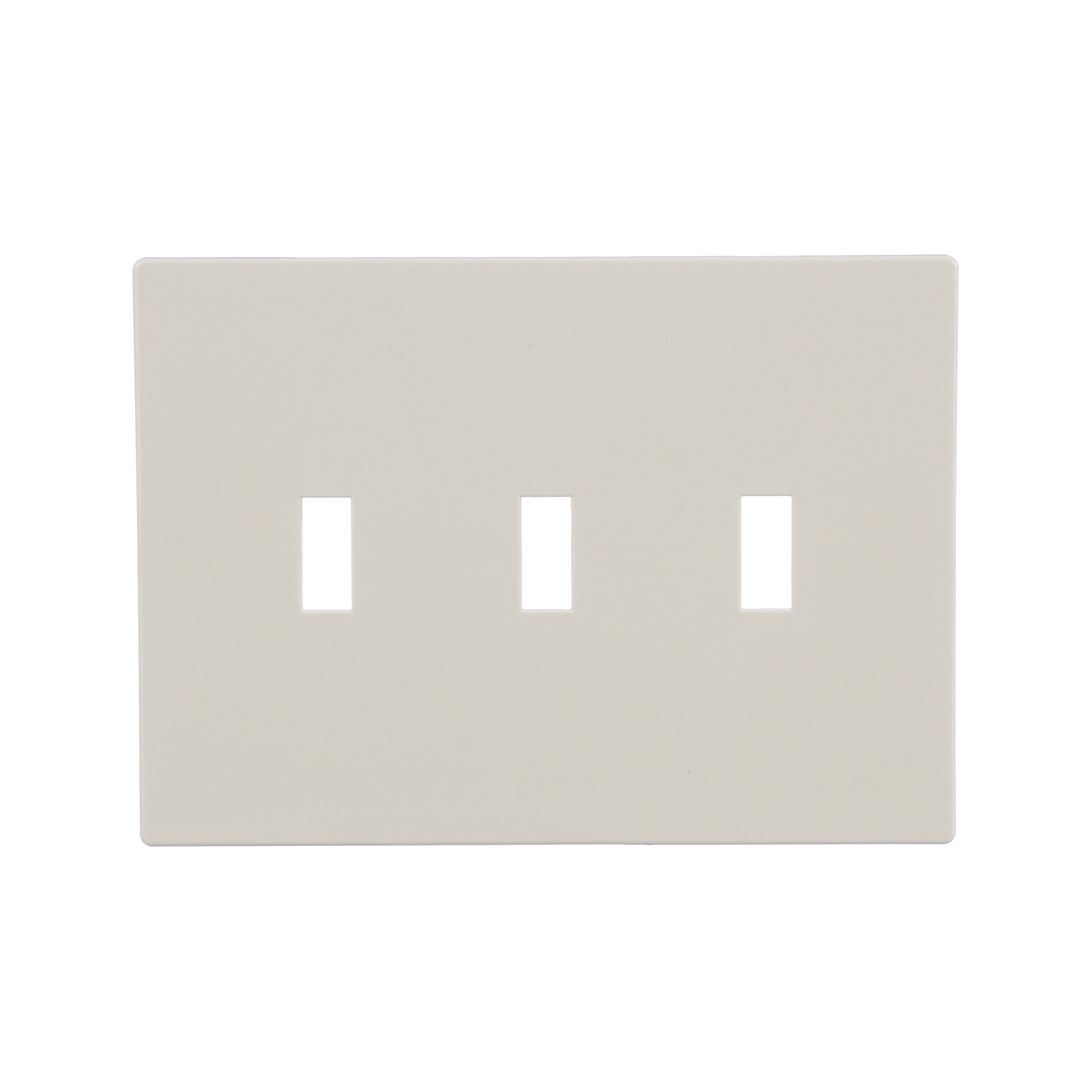 Eaton PJS3LA-F-LW 3 -Gang Midsize Size Light almond Polycarbonate Indoor Screwless Toggle Wall Plate