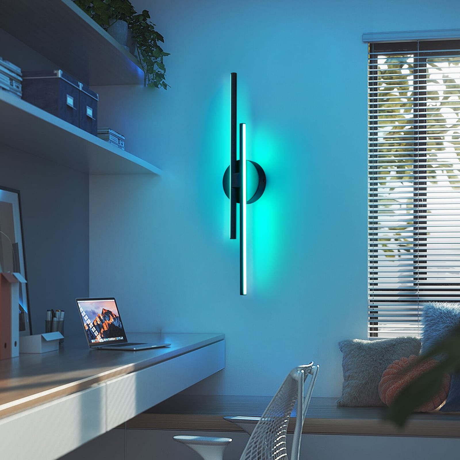 EDISLIVE Y81010000056068 23.6-in 2 -Light Matte Black Integrated LED Modern/contemporary Vanity light