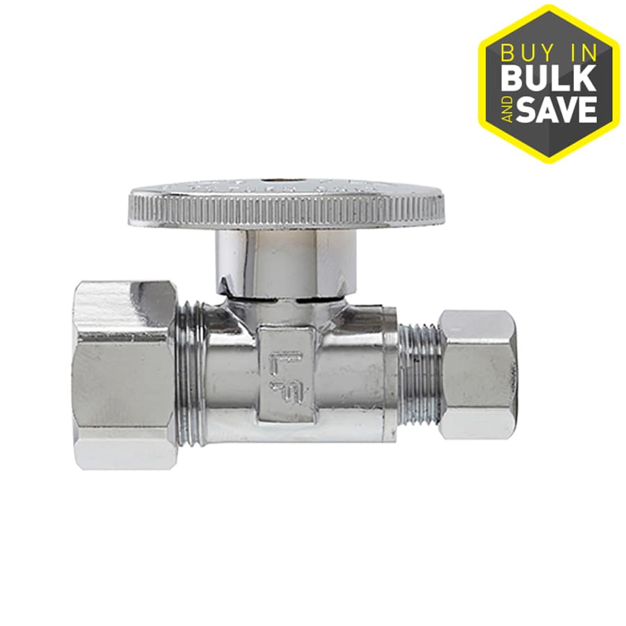 Keeney K2068PCLF 3/8-in Compression x 3/8-in Compression Brass Quarter turn Stop Straight valve