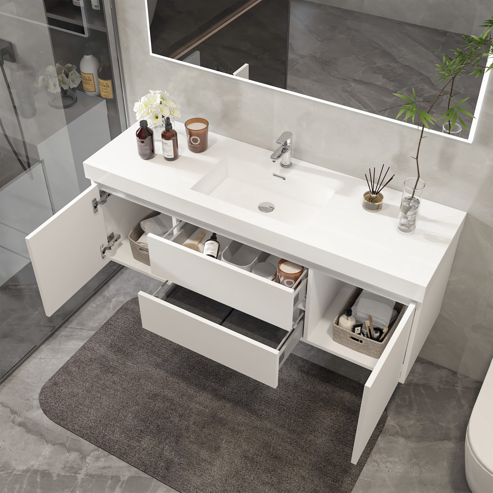 Vanity Art VA6060W-P Bath-Vanity-Combo - View #3
