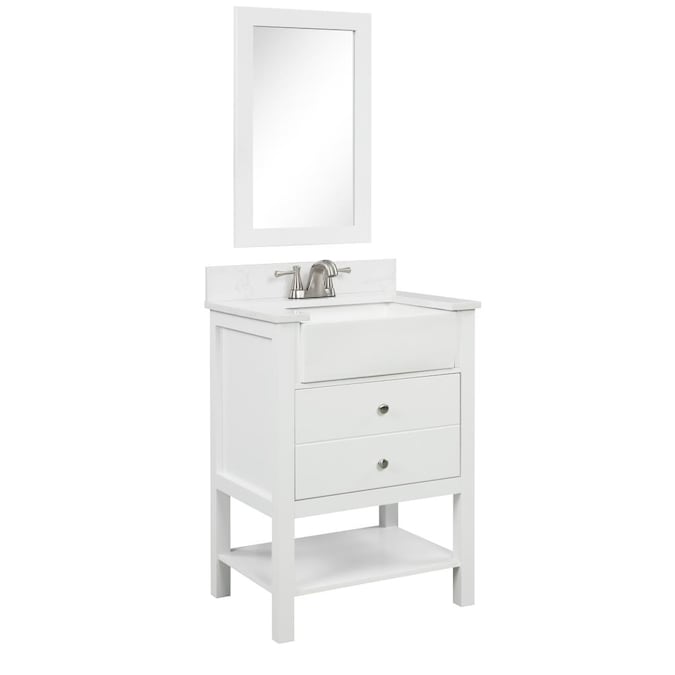 Style Selections 25 In White Farmhouse, Farm Style Bathroom Vanities