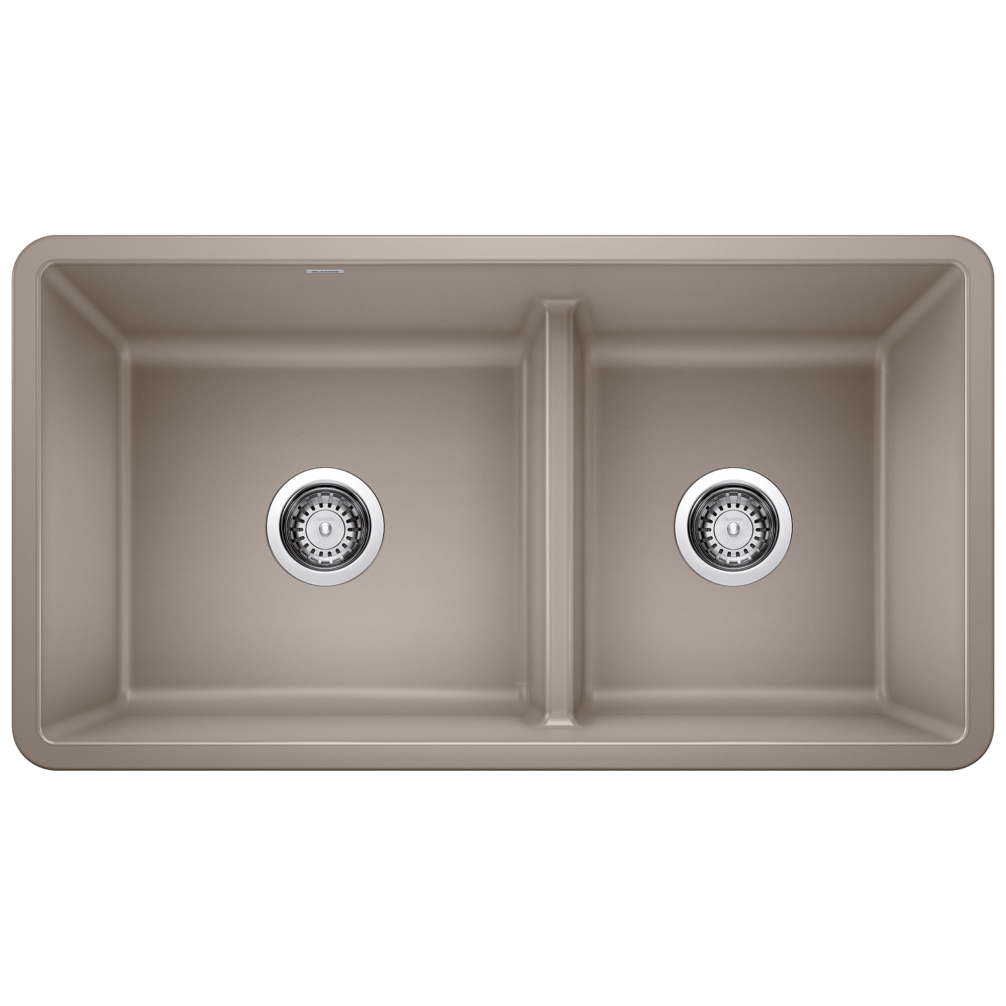BLANCO 442522 Precis Silgranit Undermount 33-in x 18-in Granite Double offset bowl Kitchen Sink