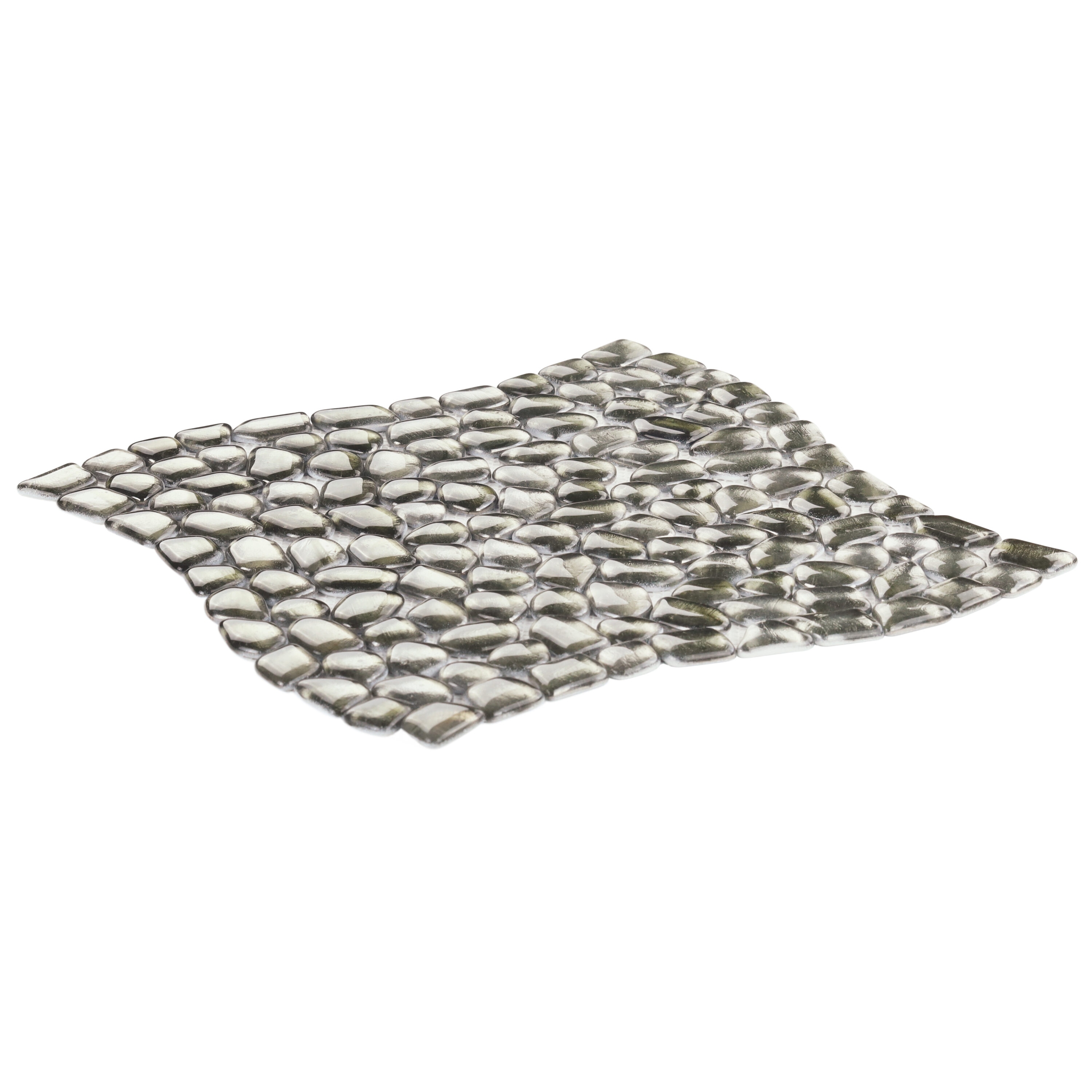 Apollo Pebble Platinum Polished Glass Mosaic Tile