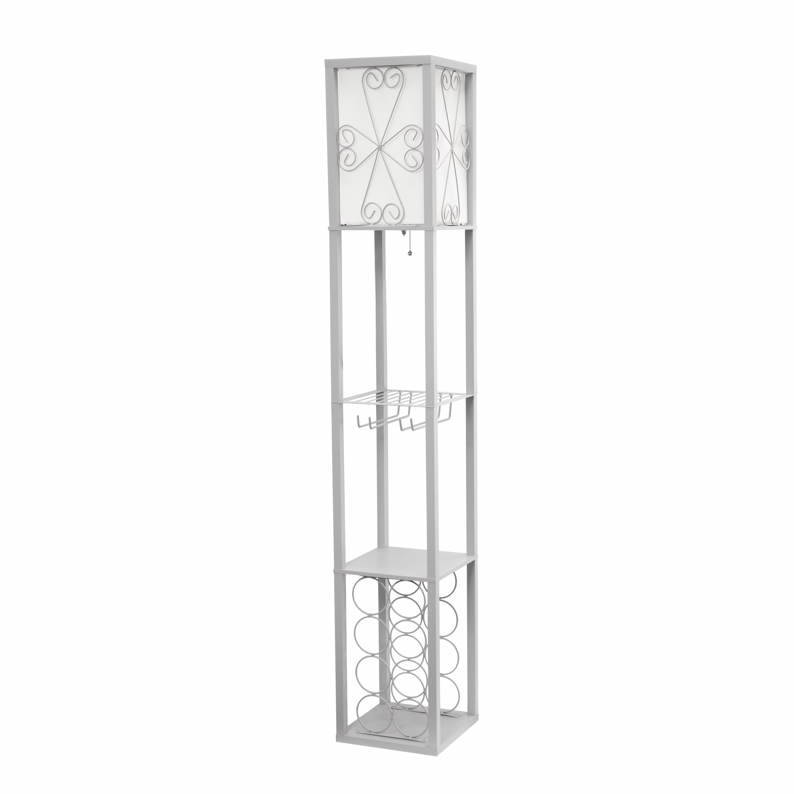 Creekwood Home CWF-3008-GY Eleganzia 62.5-in Gray Standard Floor Lamp with Linen Shade
