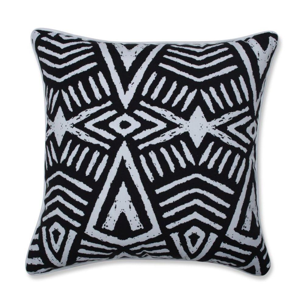 Pillow Perfect Tribal Dimensions Black 2-Piece 16-1/2-in x 16-1/2-in ...