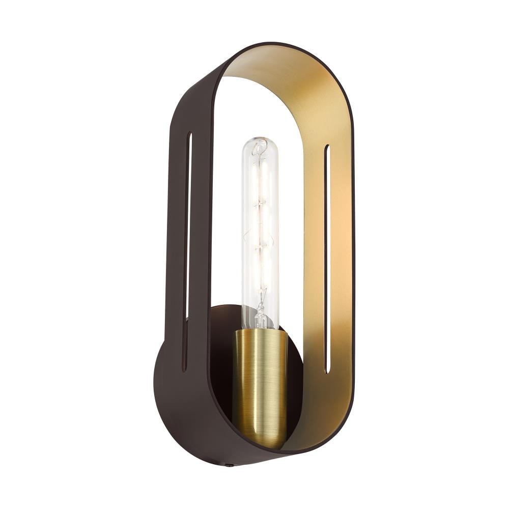 Ravena Scandinavian Bronze with Antique Brass 1-Light Sconce