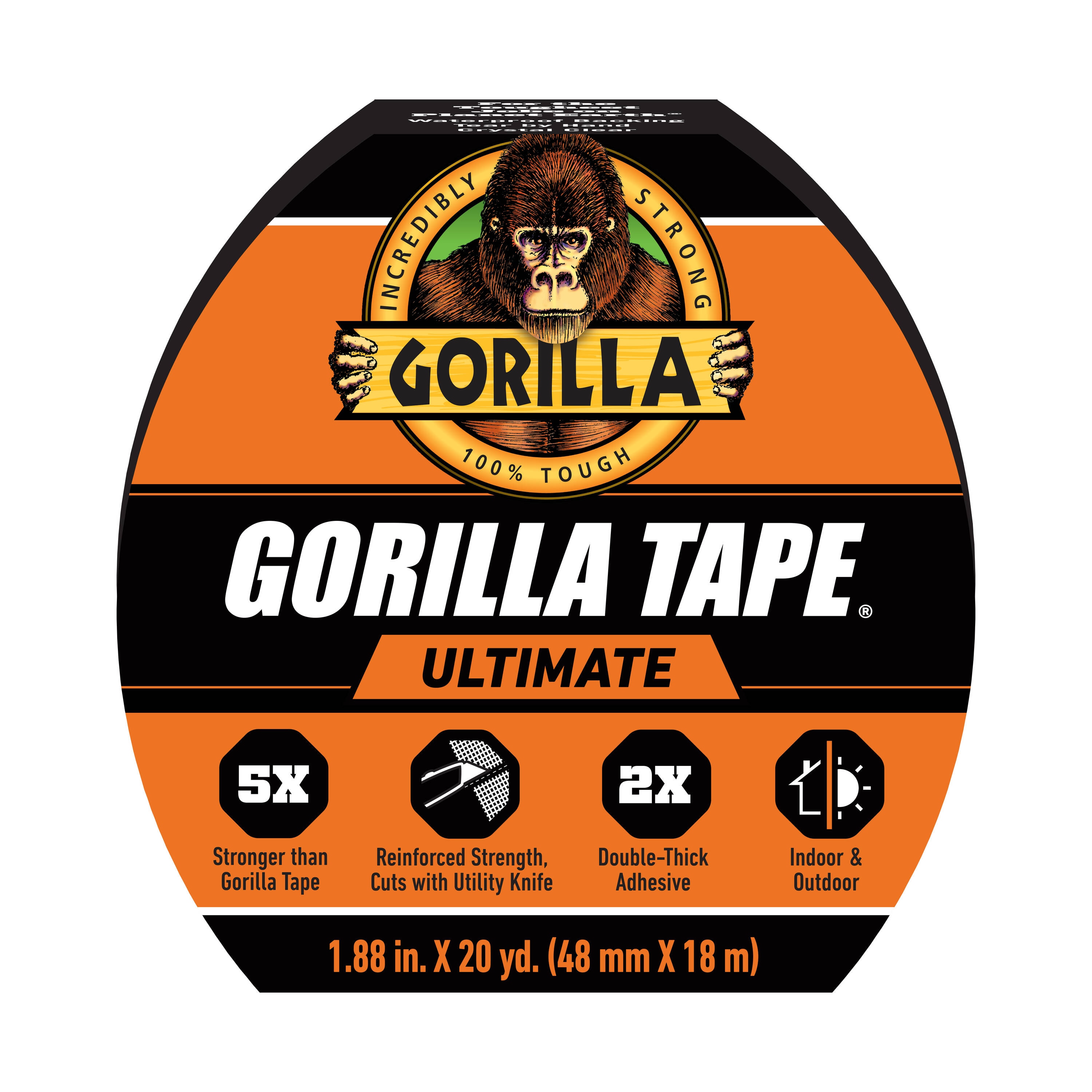 Gorilla 113499 Ultimate Black Duct Tape 1.88-in x 20 Yard(s)
