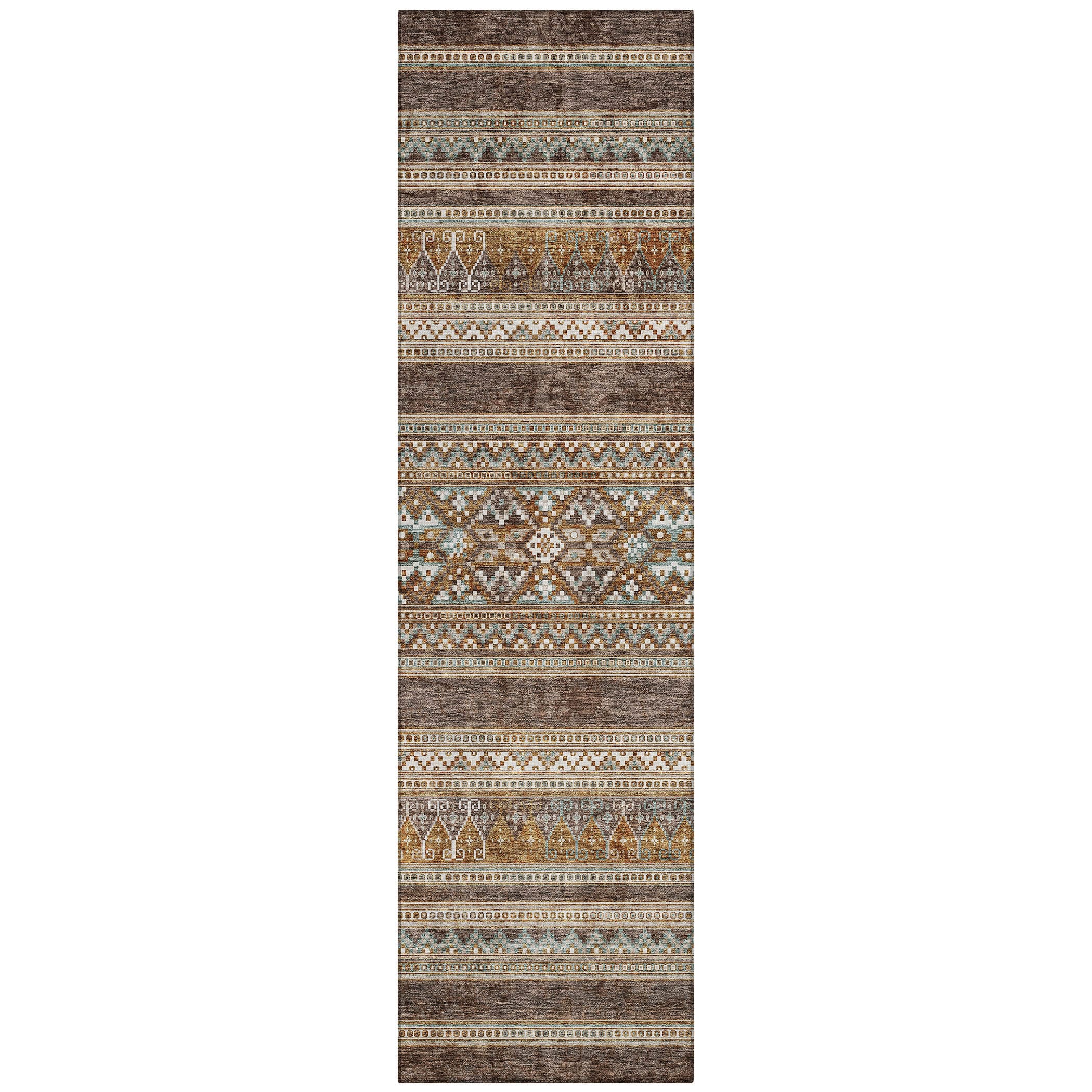 Addison Rugs ACN714CH2X8 Chantille ACN714CH 2 x 7 (ft) Polyester Chocolate Rectangular Indoor/Outdoor Geometric Machine washable Area rug