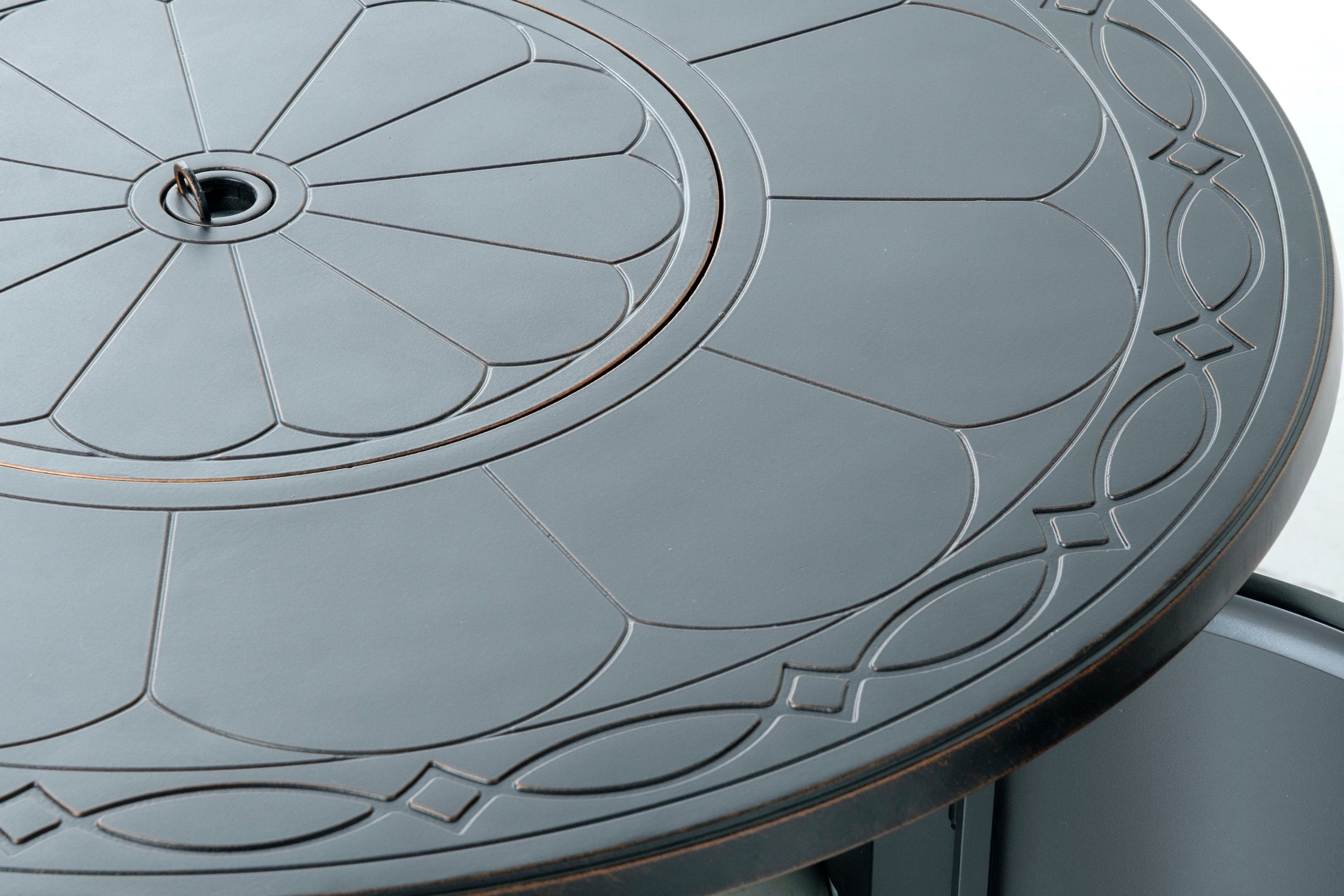 Hartwick 34" Round Black Aluminum Gas Fire Pit Table