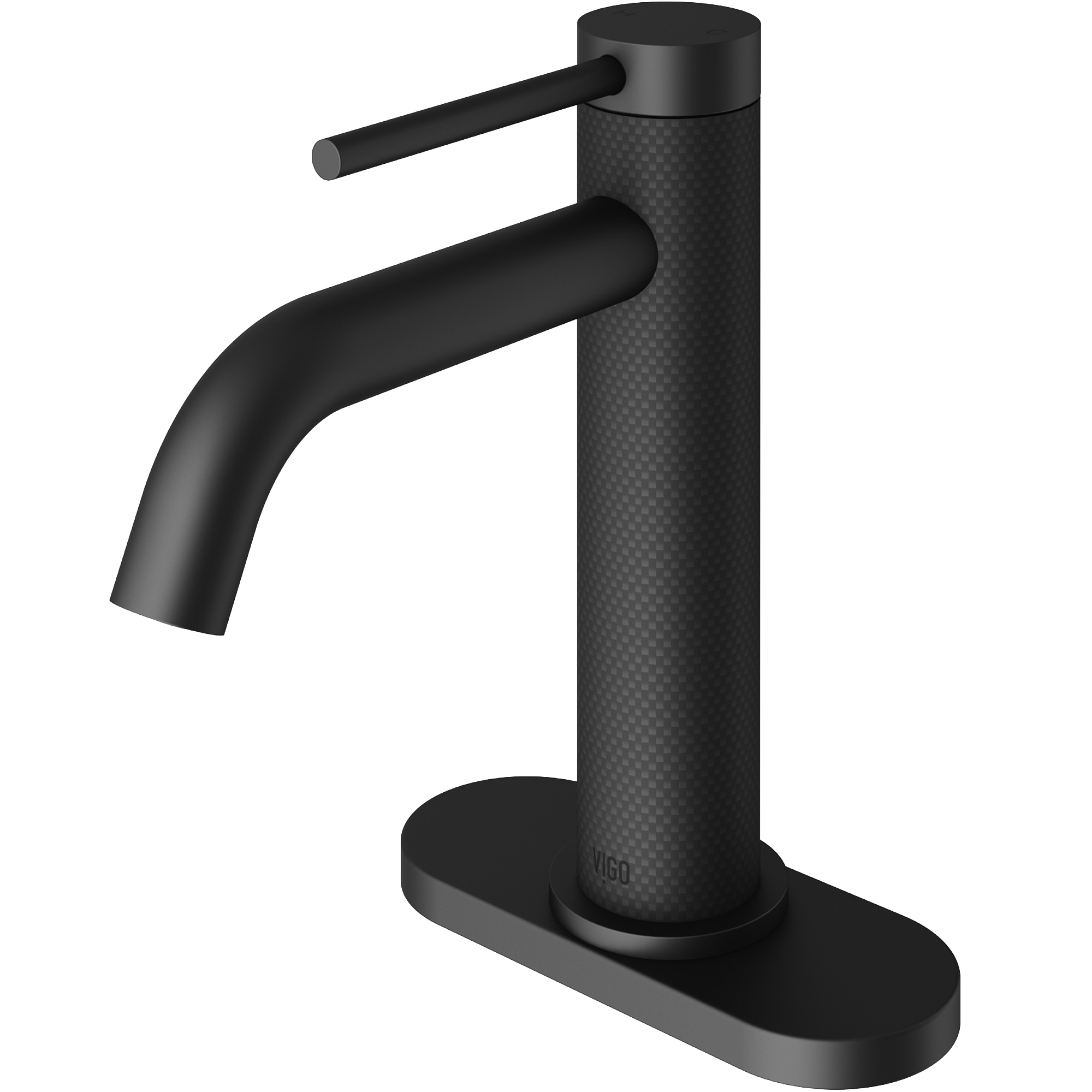 VIGO VG01044MBK1 Madison Matte Black Single hole 1-handle WaterSense Low-arc Commercial/Residential Handle Bathroom Sink Faucet with Deck Plate