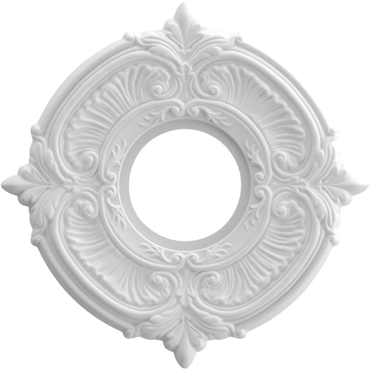 Ekena Millwork CMP10AT Attica Thermoformed 10-in W x 10-in L Architectural White PVC Ceiling Medallion