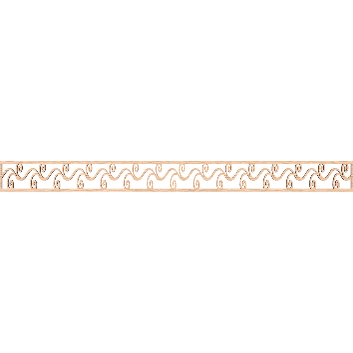 Ekena Millwork MLDA04X46TILRO Tilden Fretwork Flat Trim 4-in x 3.87-ft Red Oak Brown Unfinished 2157042 Pierced Wall Panel Moulding