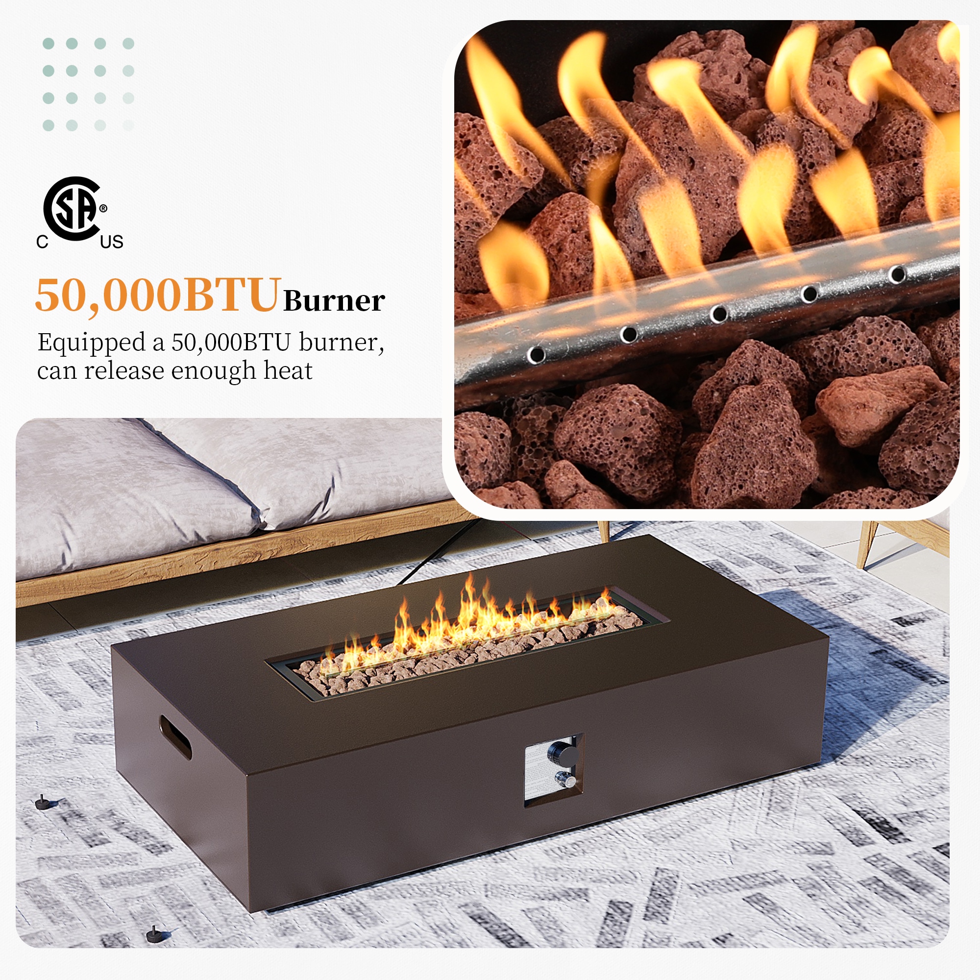 Patio Watcher 56TP-BROWN-KDWST Outdoor-Gas-Firepits - View #6