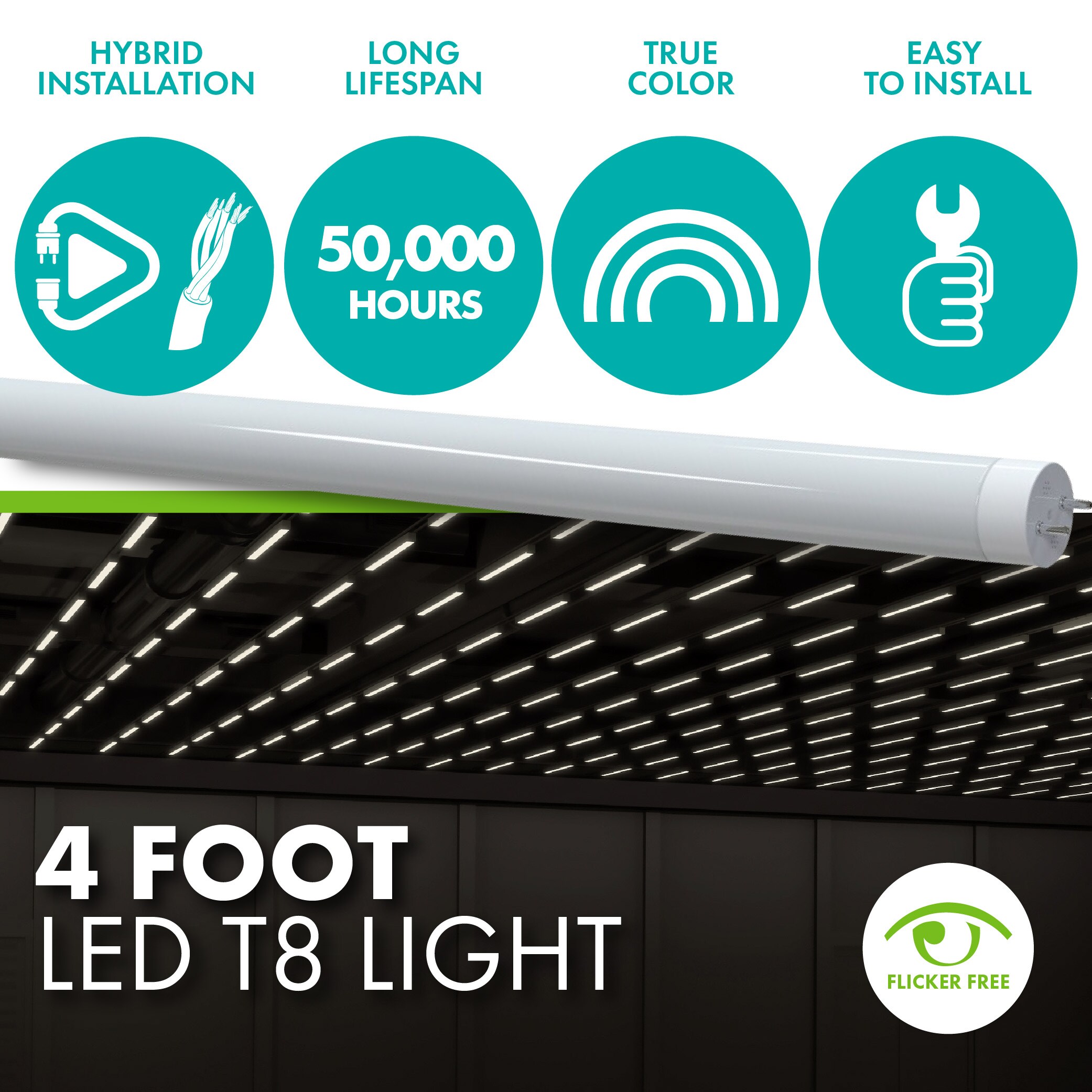 Simply Conserve L14T8G35AB-300 Led-Tube-Light-Bulbs - View #3