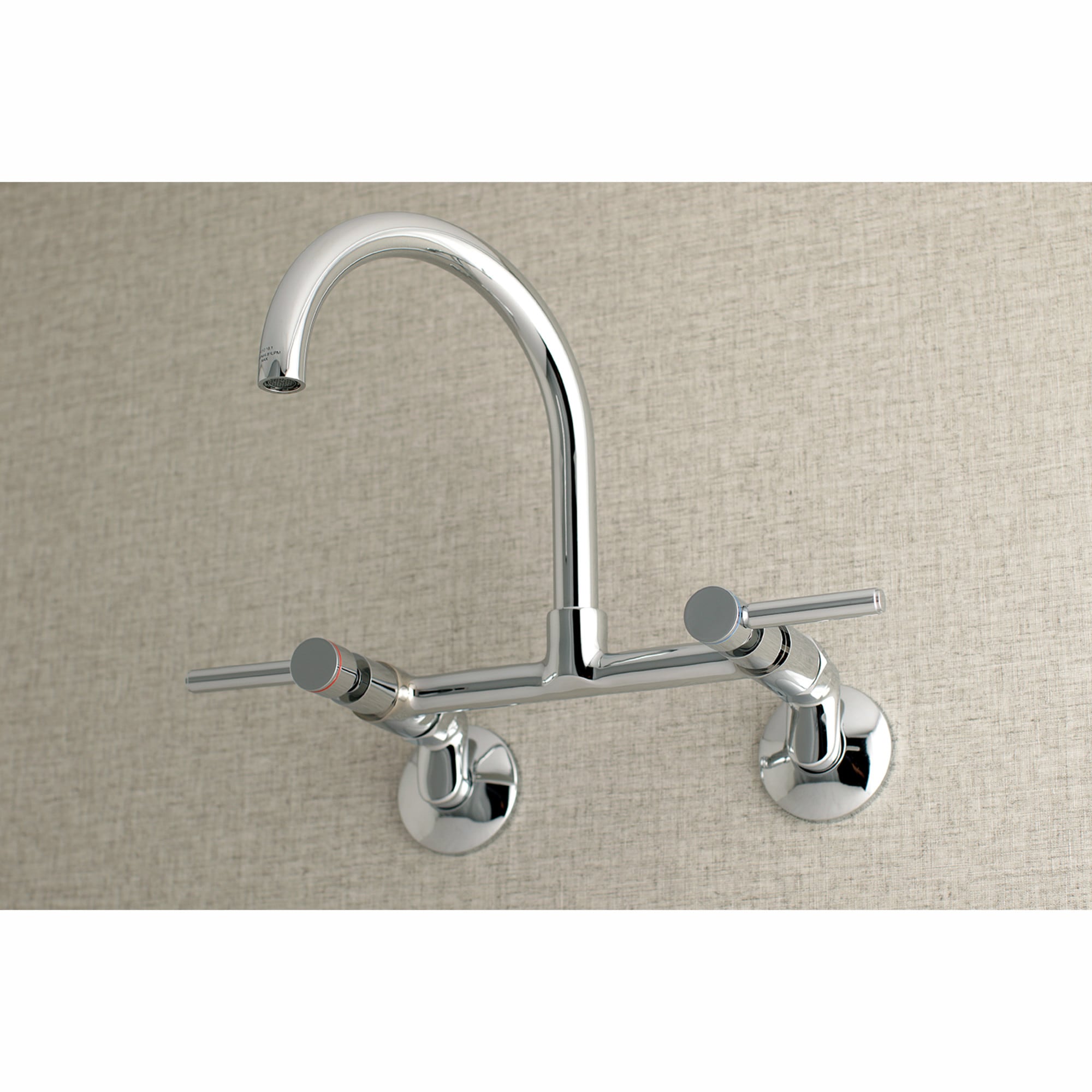 Kingston Brass WLKS814C Concord Polished Chrome Double Handle Wall-mount Kitchen Faucet