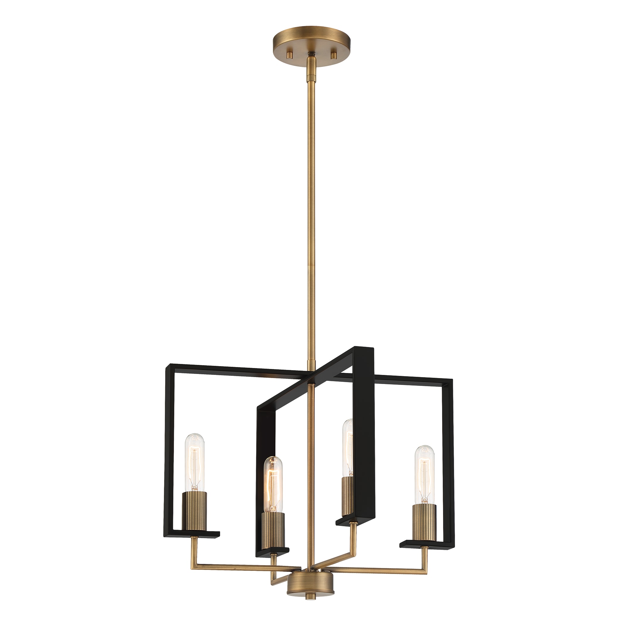 Chicago PM 14.5" Angular Brass 4-Light Candle Chandelier