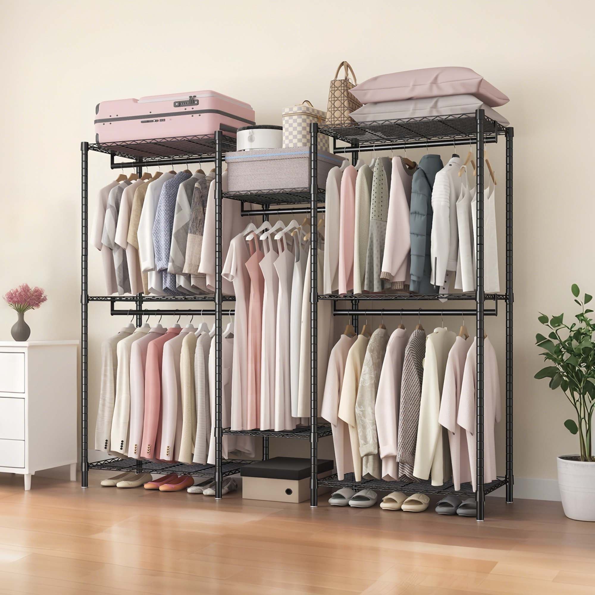 Clihome Chrome Steel Rolling Clothing rack