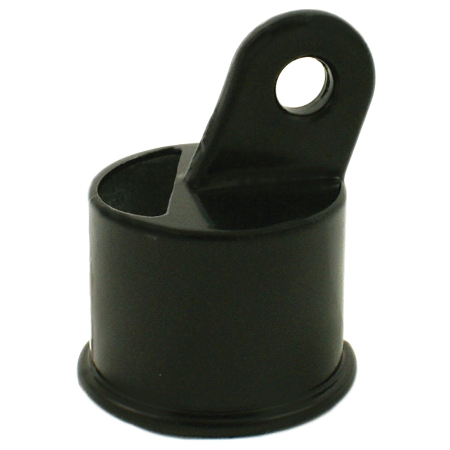  05059BKA 2-in W x 3-in L Powder-coated Steel Chain-link fence Rail end - Fits Common Post Measurement: 1-5/8-in x 1-5/8-in