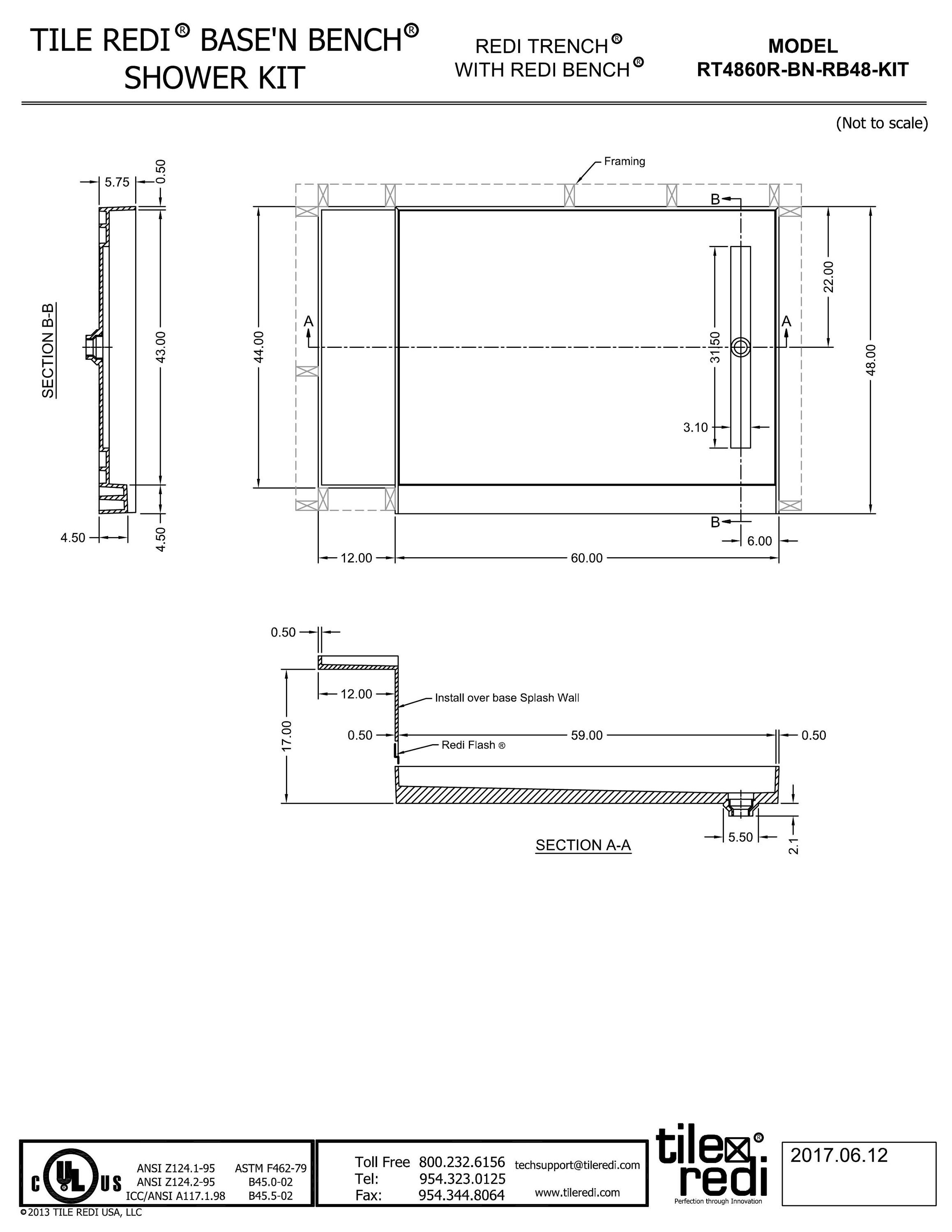 Tile Redi RT4860R-BN-RB48-KIT Shower-Floors - View #9
