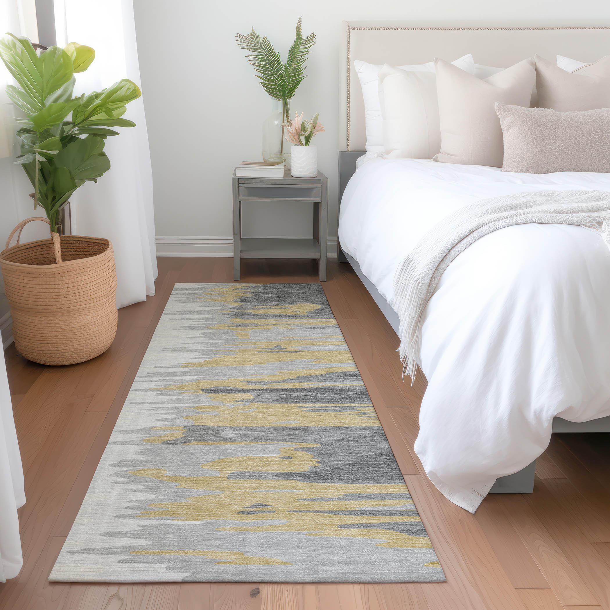 Addison Rugs ACN1050GY2X8 Chantille ACN1050GY 2 x 7 (ft) Polyester Gray Rectangular Indoor/Outdoor Geometric Machine washable Runner rug