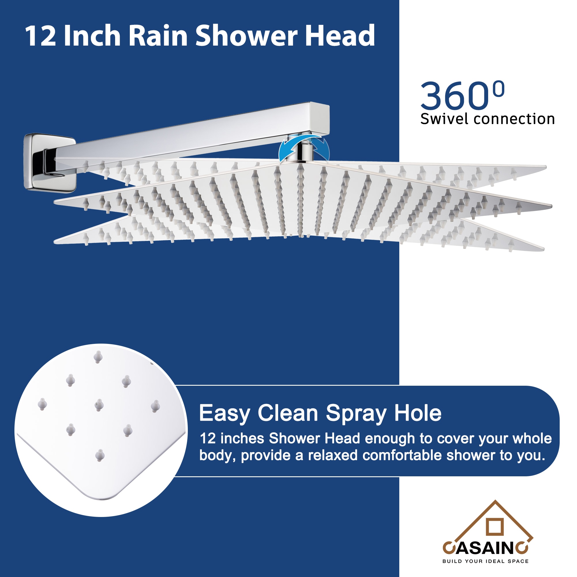 CASAINC WF-W98102CP-12 Showerhead-Bar-Panels - View #8